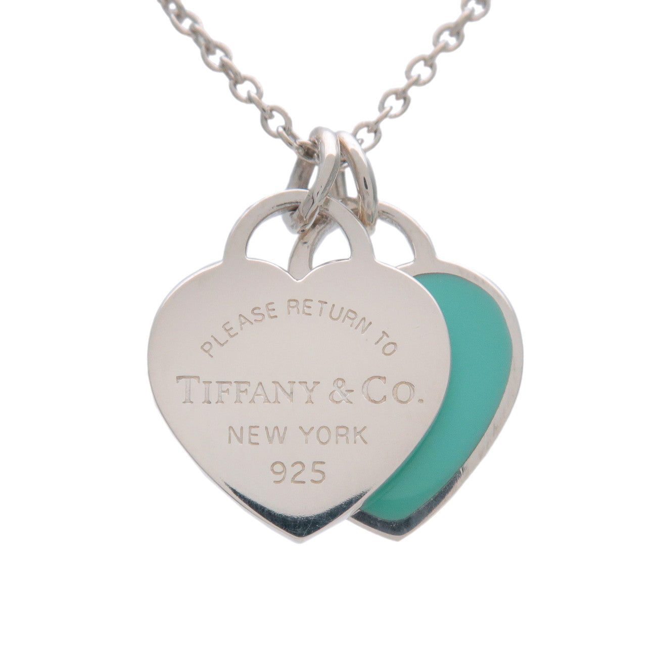 Tiffany & Co Return to Tiffany Mini Double Heart Tag Necklace SV925