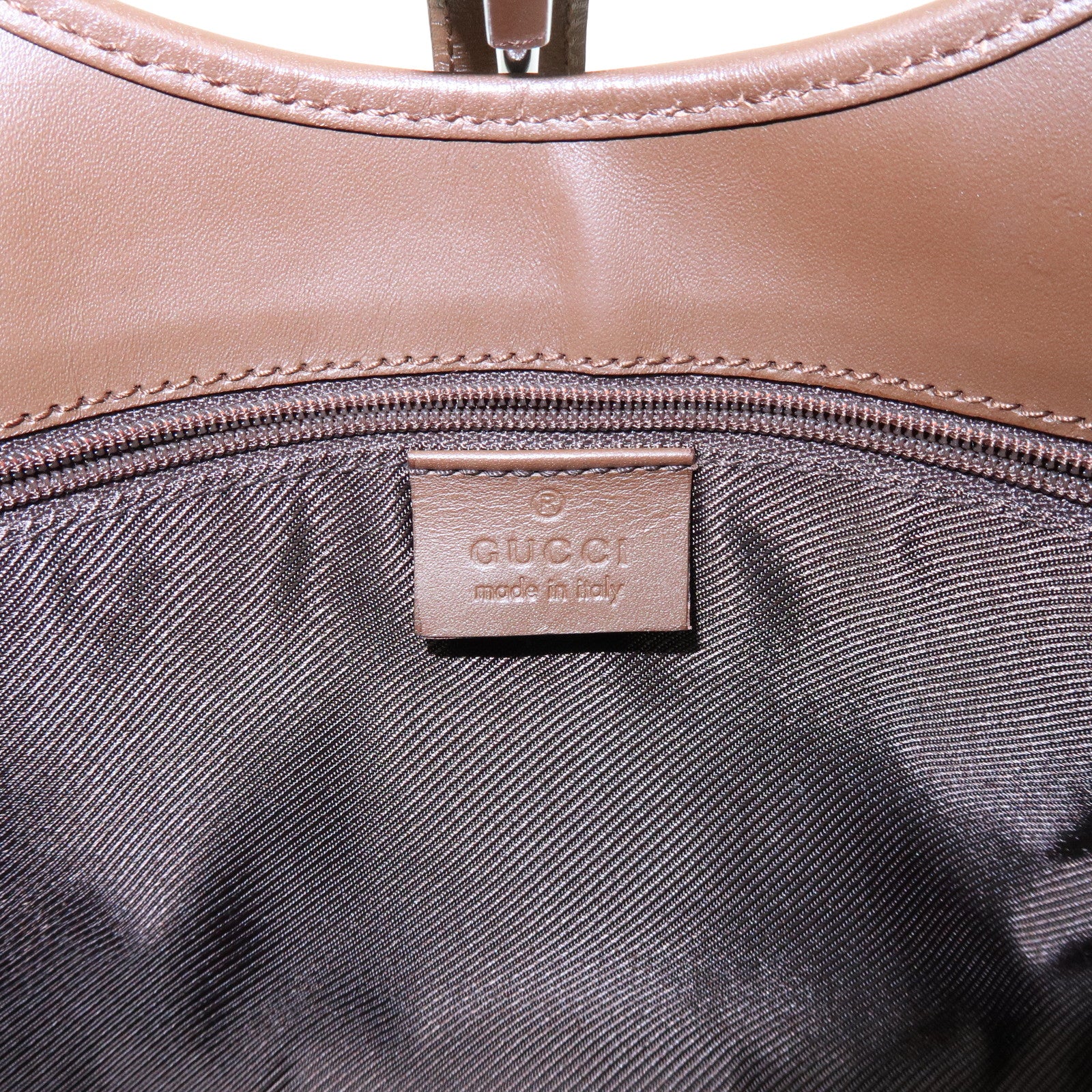 GUCCI Jackie GG Canvas Leather Shoulder Bag Hand Bag Brown 002.1067