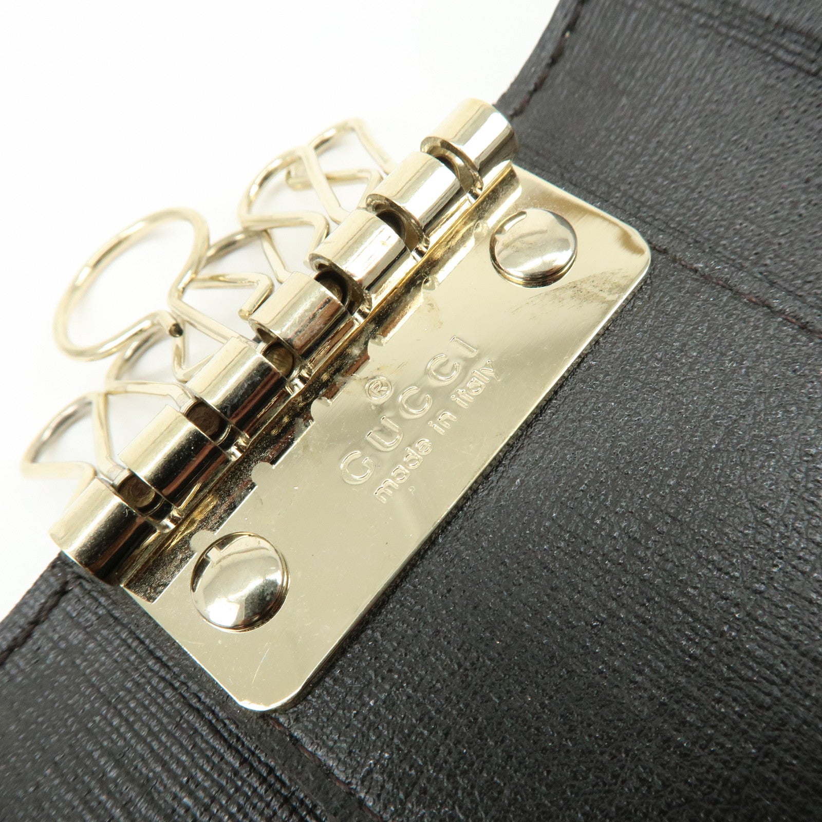 GUCCI Interlocking G GG Supreme 6 Rings Key Case Beige 212111