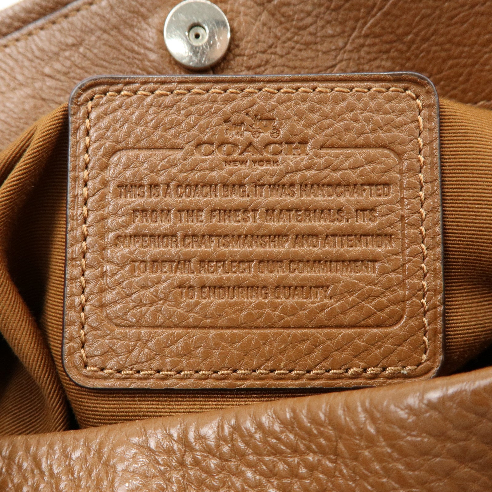 COACH Leather Shoulder Bag Hand Bag Brown