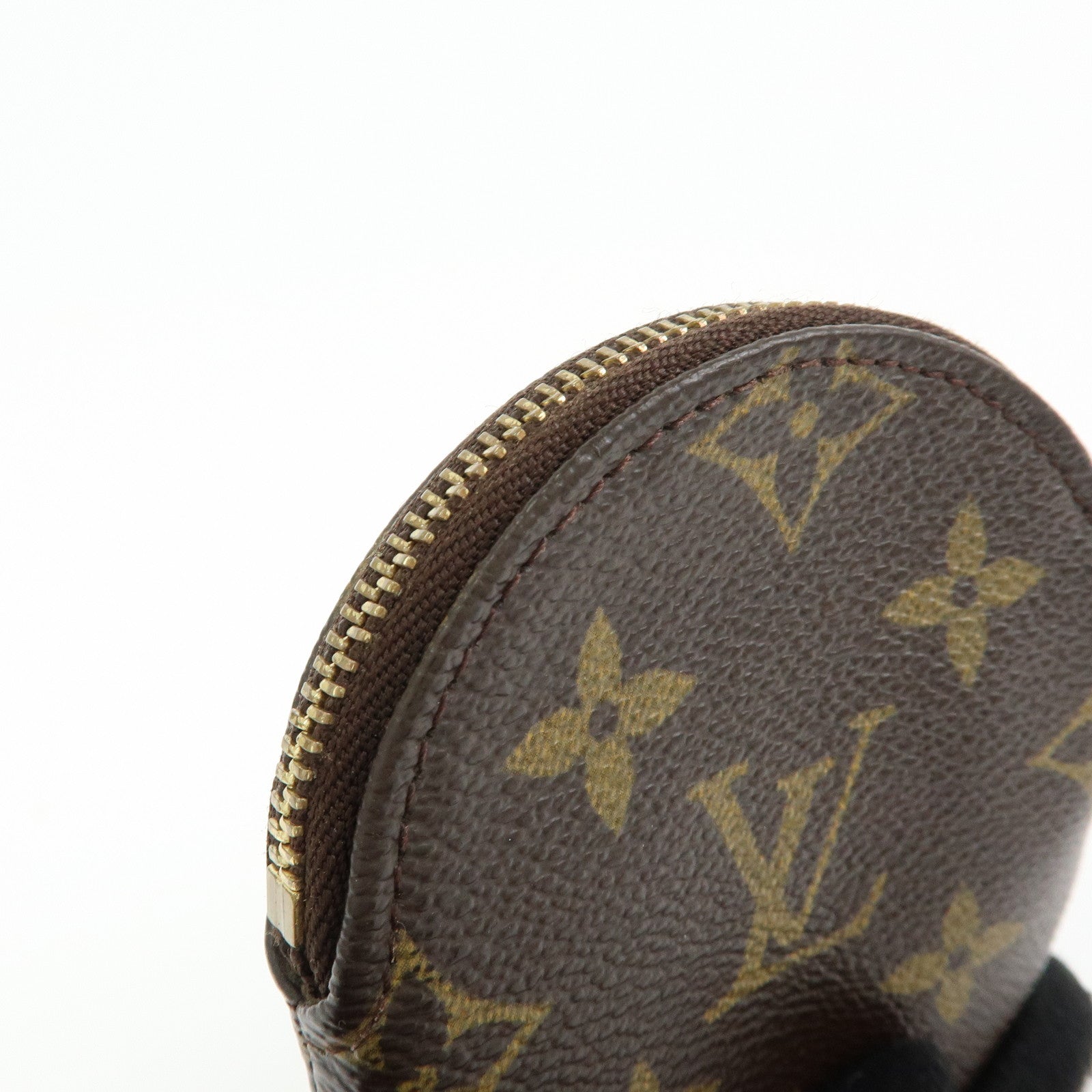 Louis Vuitton Monogram Porte Monnaie Rond Coin Case Brown M61926