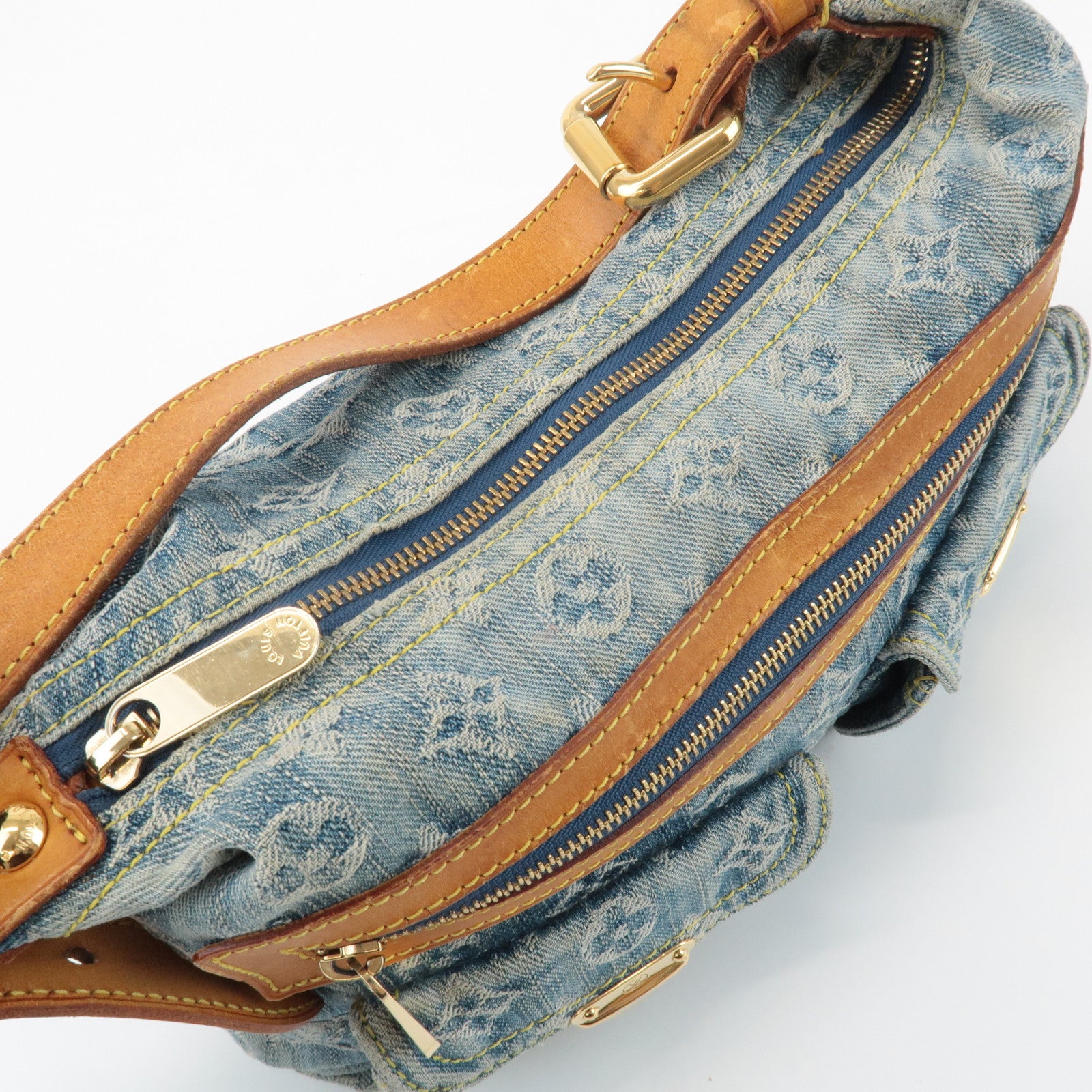 Louis Vuitton Monogram Denim Baggy PM 2Way Shoulder Bag M95049 Used