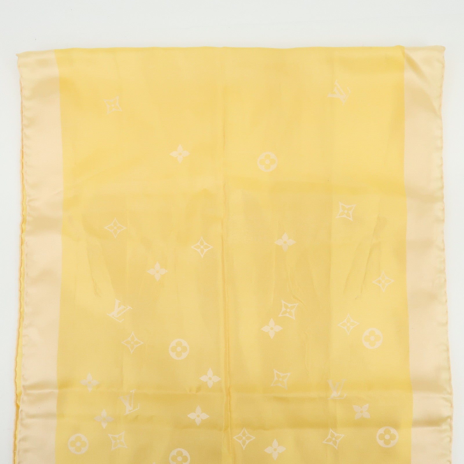 Louis Vuitton Monogram Echarpe Capri Silk 100% Scarf Orange