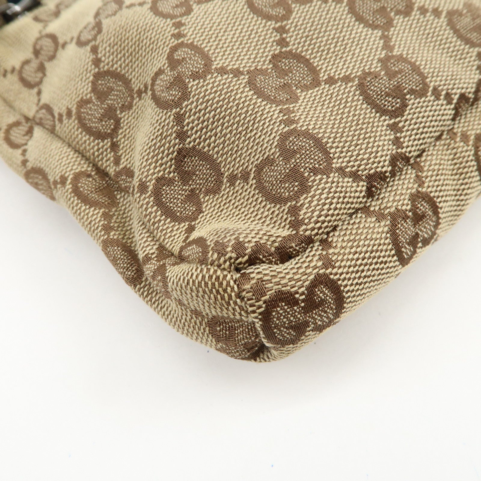 GUCCI Sherry GG Canvas Leather Waist Bag Crossbody Bag Brown 28566