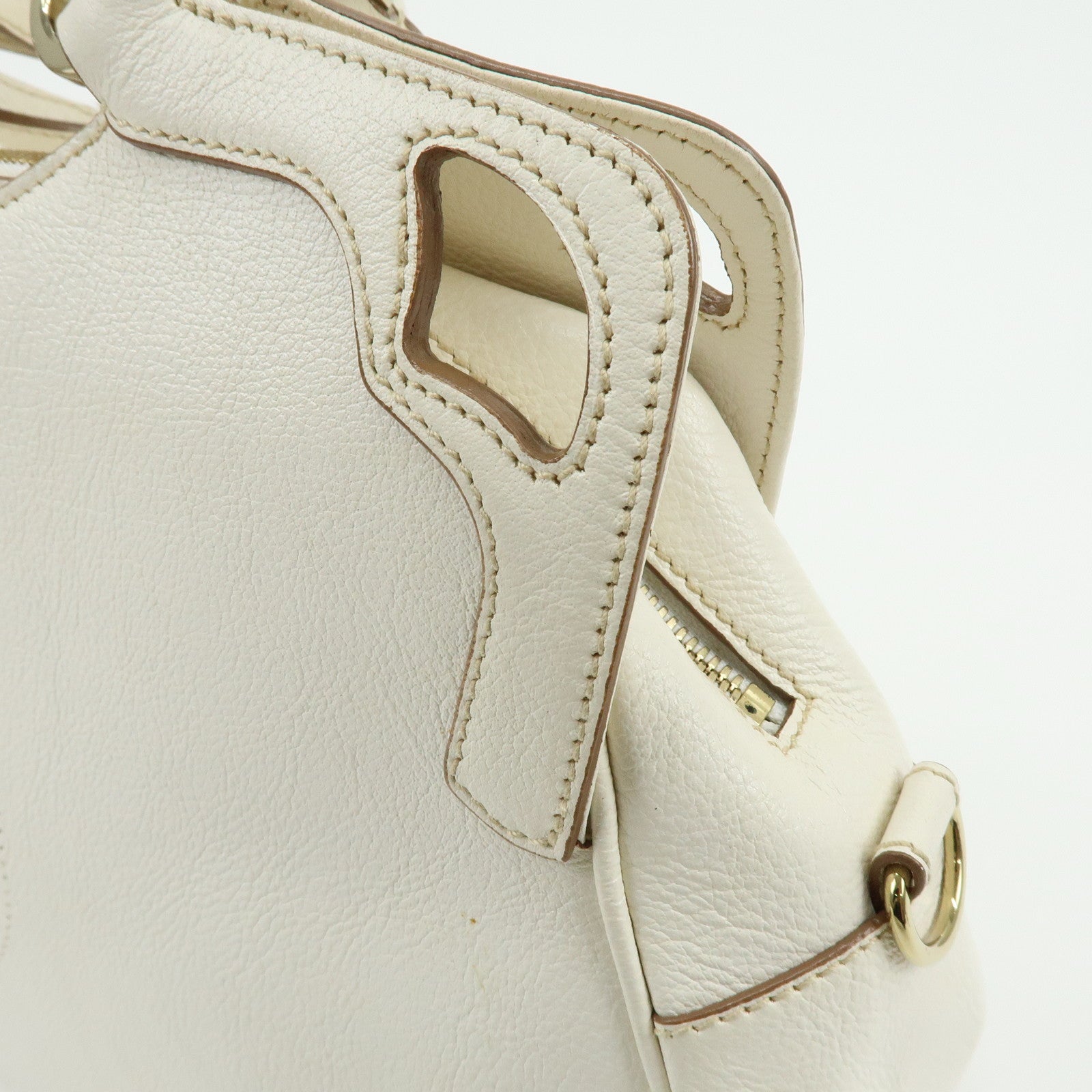 Cartier Marcello Leather 2Way Bag Shoulder Bag Hand Bag Ivory