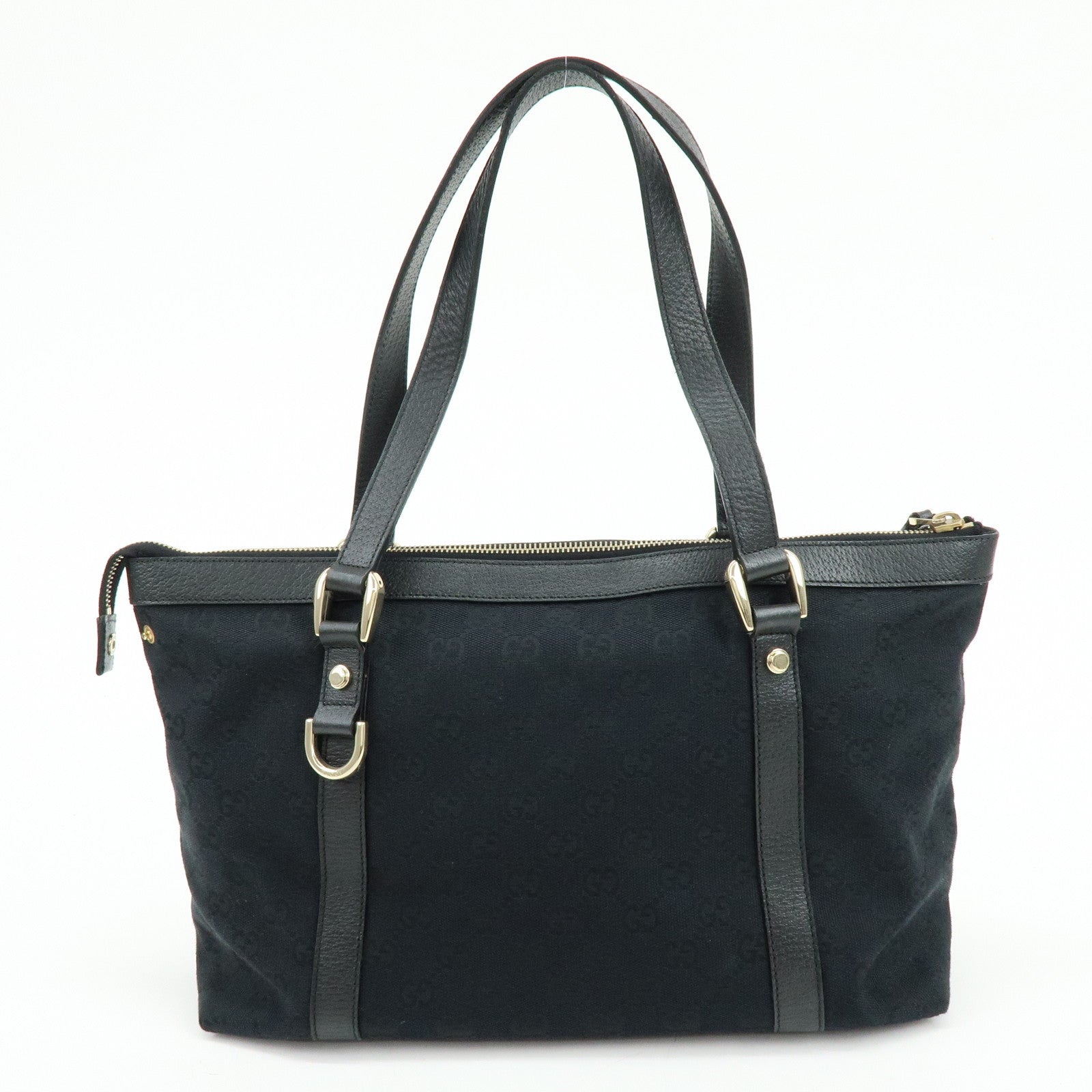 GUCCI Abbey GG Canvas Leather Tote Bag Shoulder Bag Black 141470