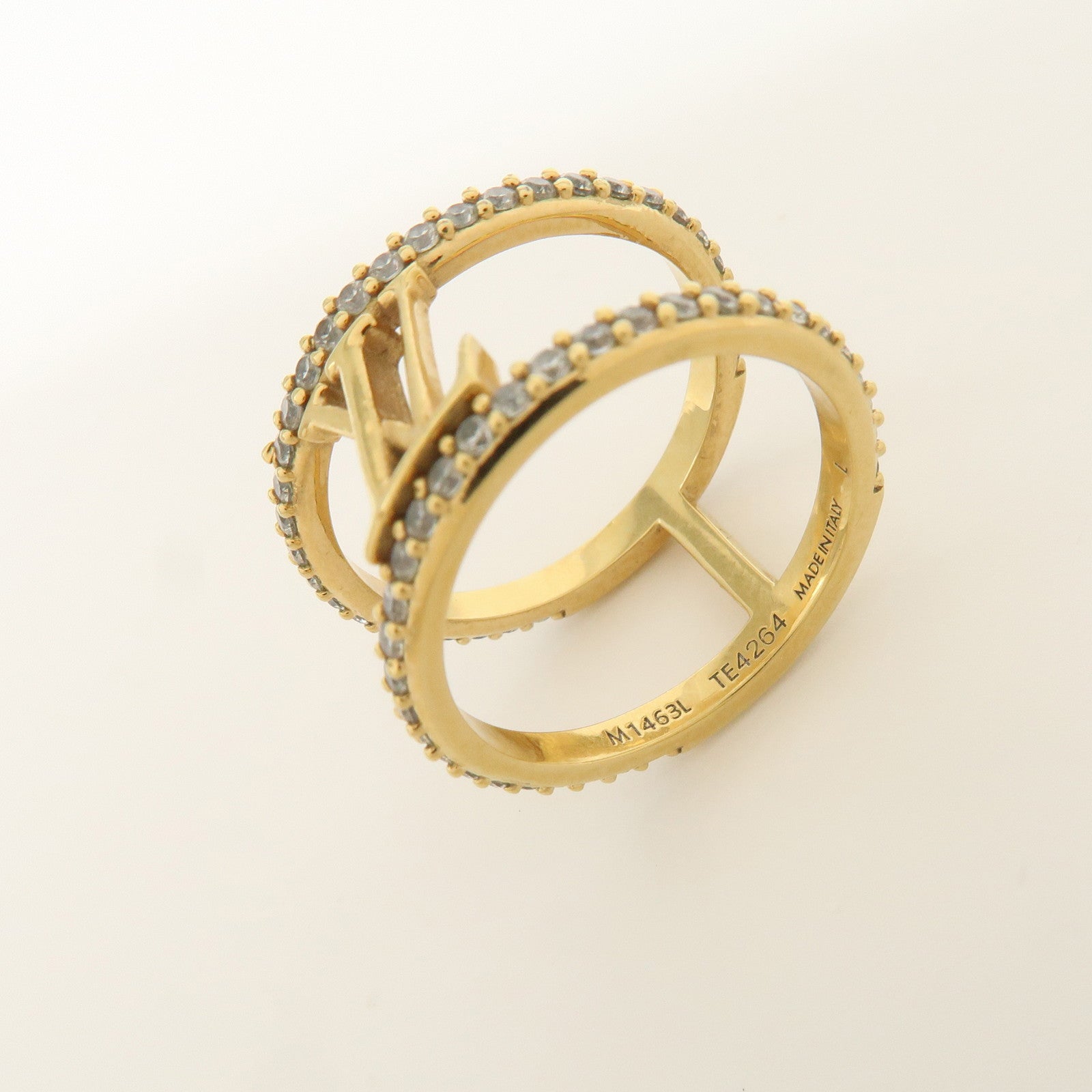 Louis Vuitton LV Iconic Strass Metal Ring L Gold M1463L