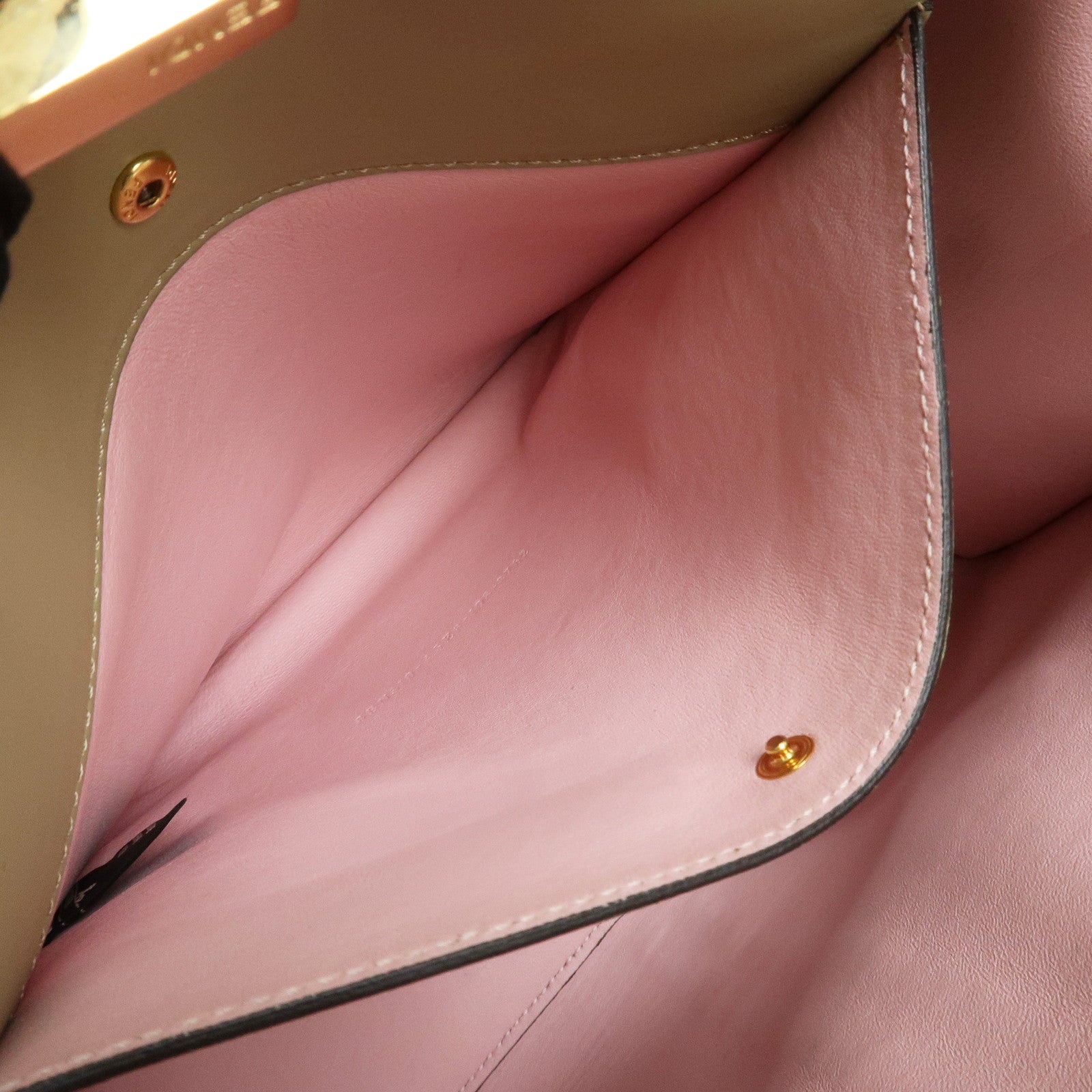 FENDI Peekaboo X Lite Leather 2Way Bag Shoulder Bag Brown 8BN310