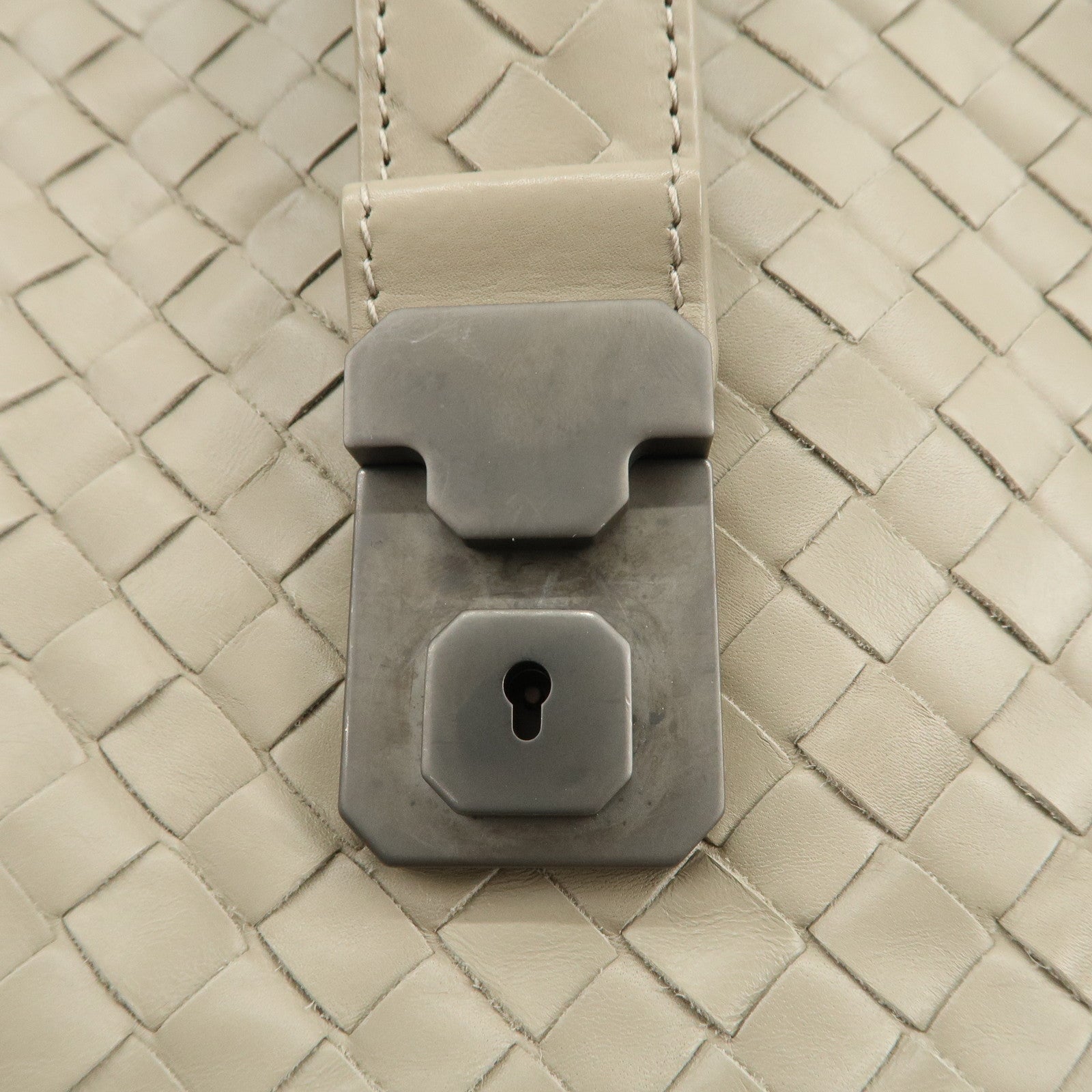 BOTTEGA VENETA Intrecciato Leather Tote Bag Hand Bag Greige