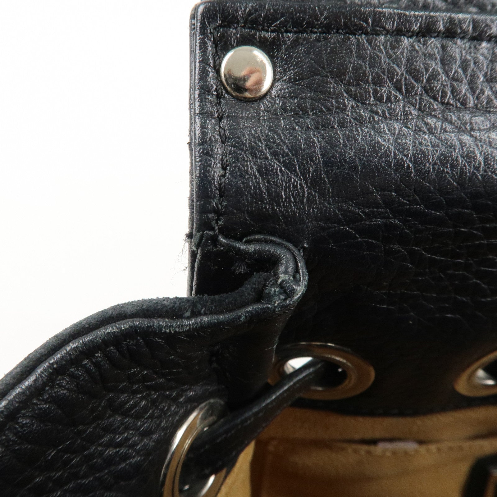 JIMMY CHOO Rosalie 2Way Leather Hand Bag Shoulder Bag Black Used