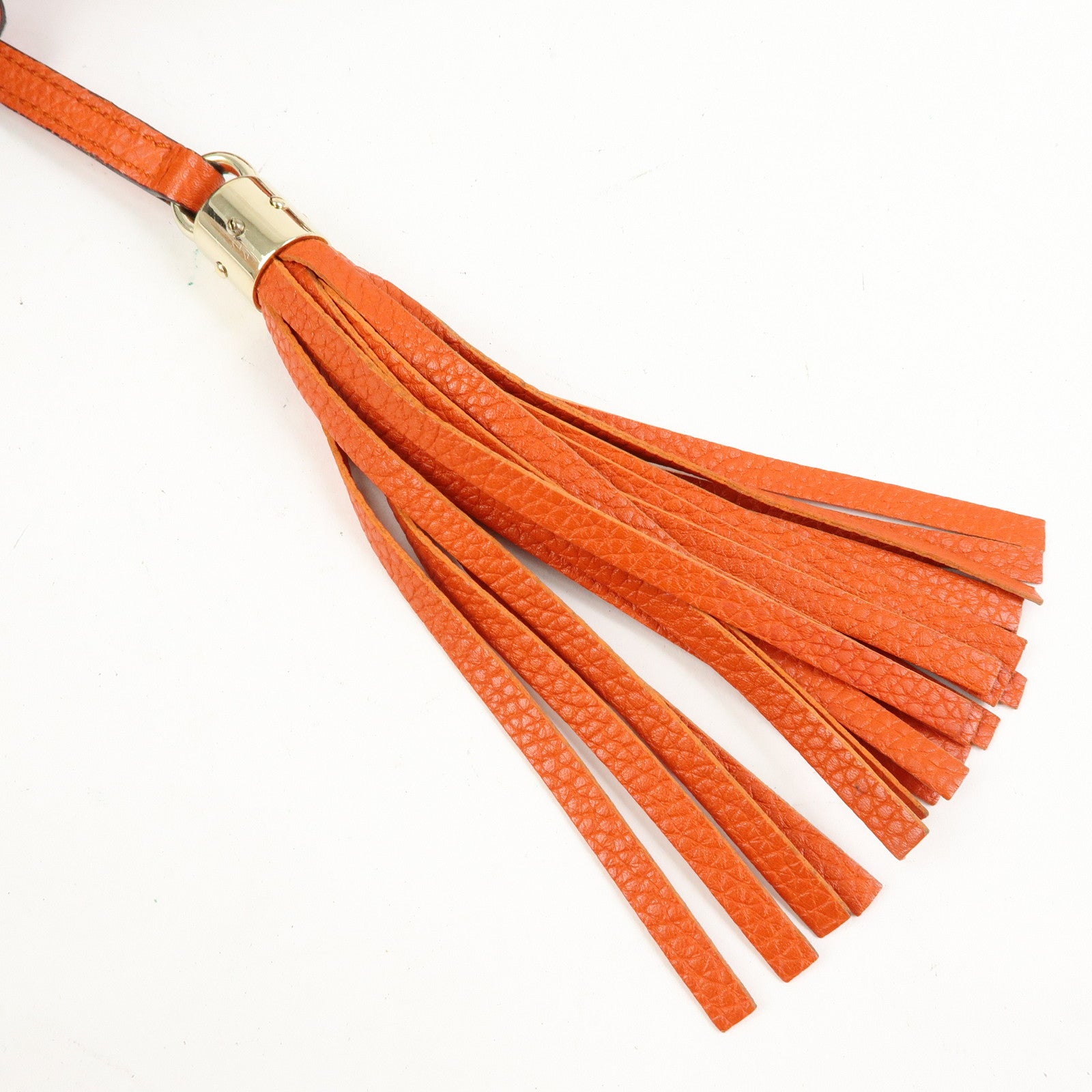 GUCCI SOHO Leather Tassel Chain Shoulder Bag Orange 387043