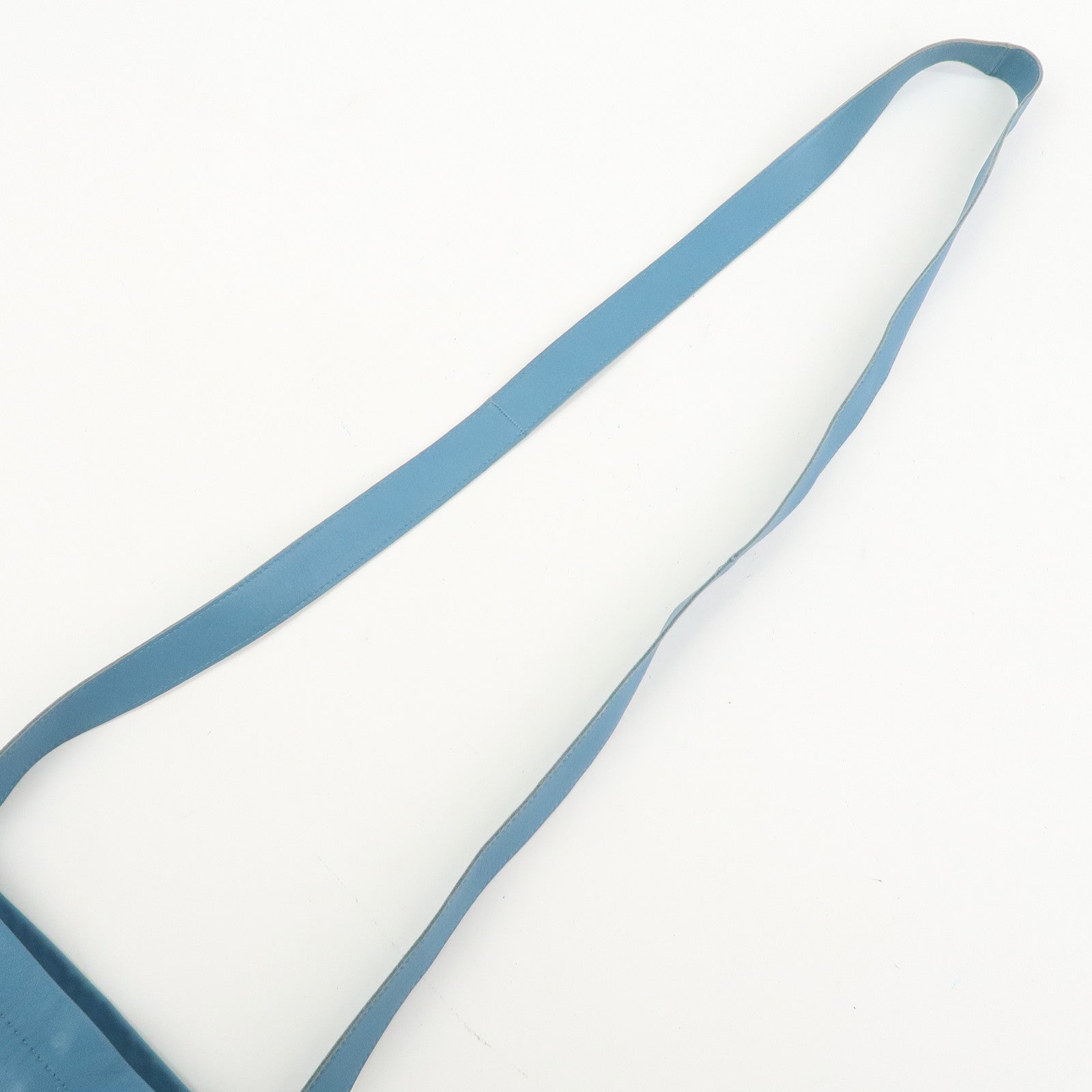 HERMES Lamb Skin Clou de Selle □N Stamped Shoulder Bag Blue Jean