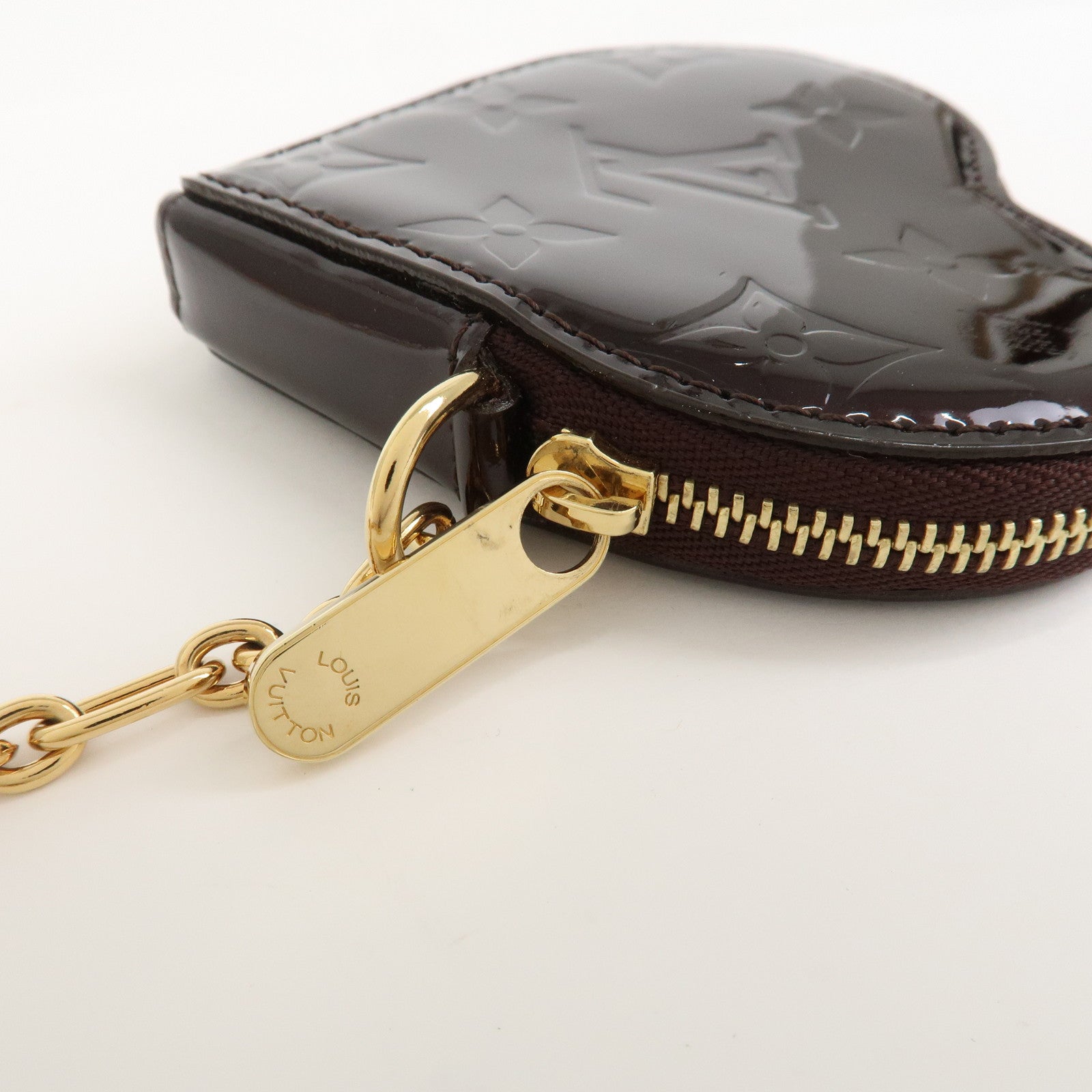Louis Vuitton Monogram Vernis Porte Monnaie Coeur Amarante M93561
