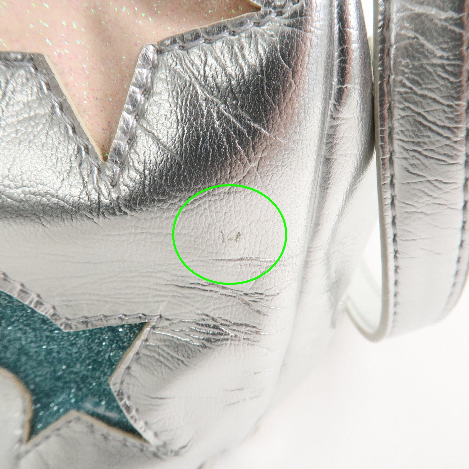 STELLA MCCARTNEY Imitation leather Shoulder Bag Silver Star Motif