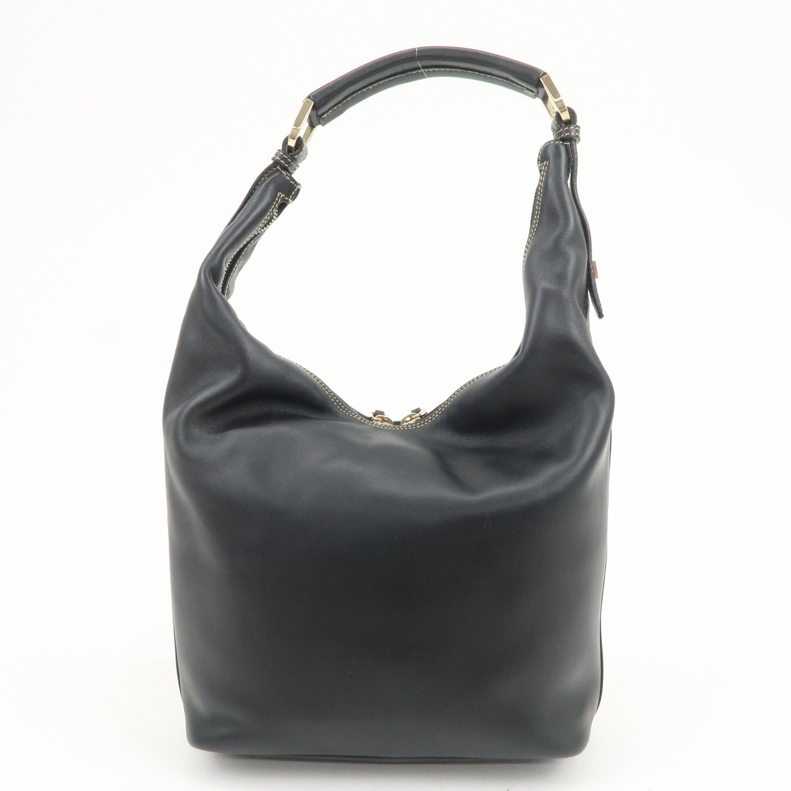 GUCCI Leather Shoulder Bag Hand Bag Black 001.4288