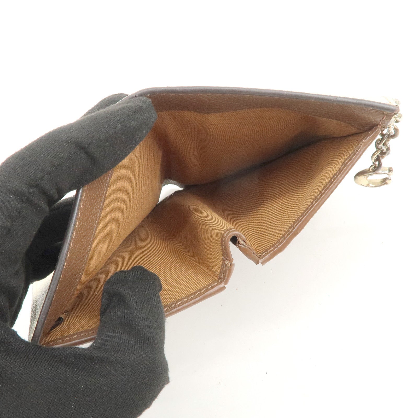 COACH Set of 3 Pouch Wallet Coin Case Brown Light Blue Black Ivory