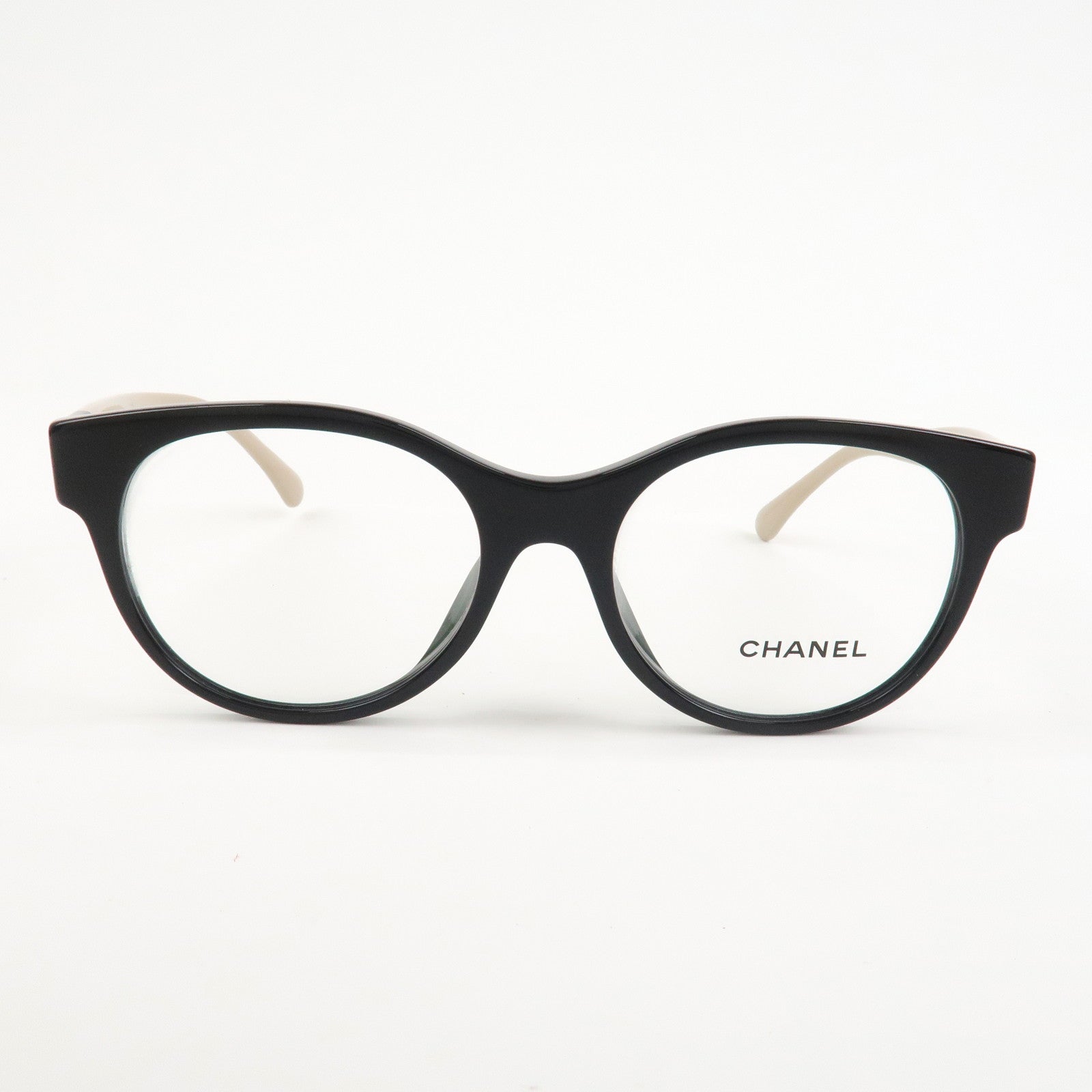 CHANEL Plastic Sunglasses Black Beige 3471-A c.534 51□17 140 S