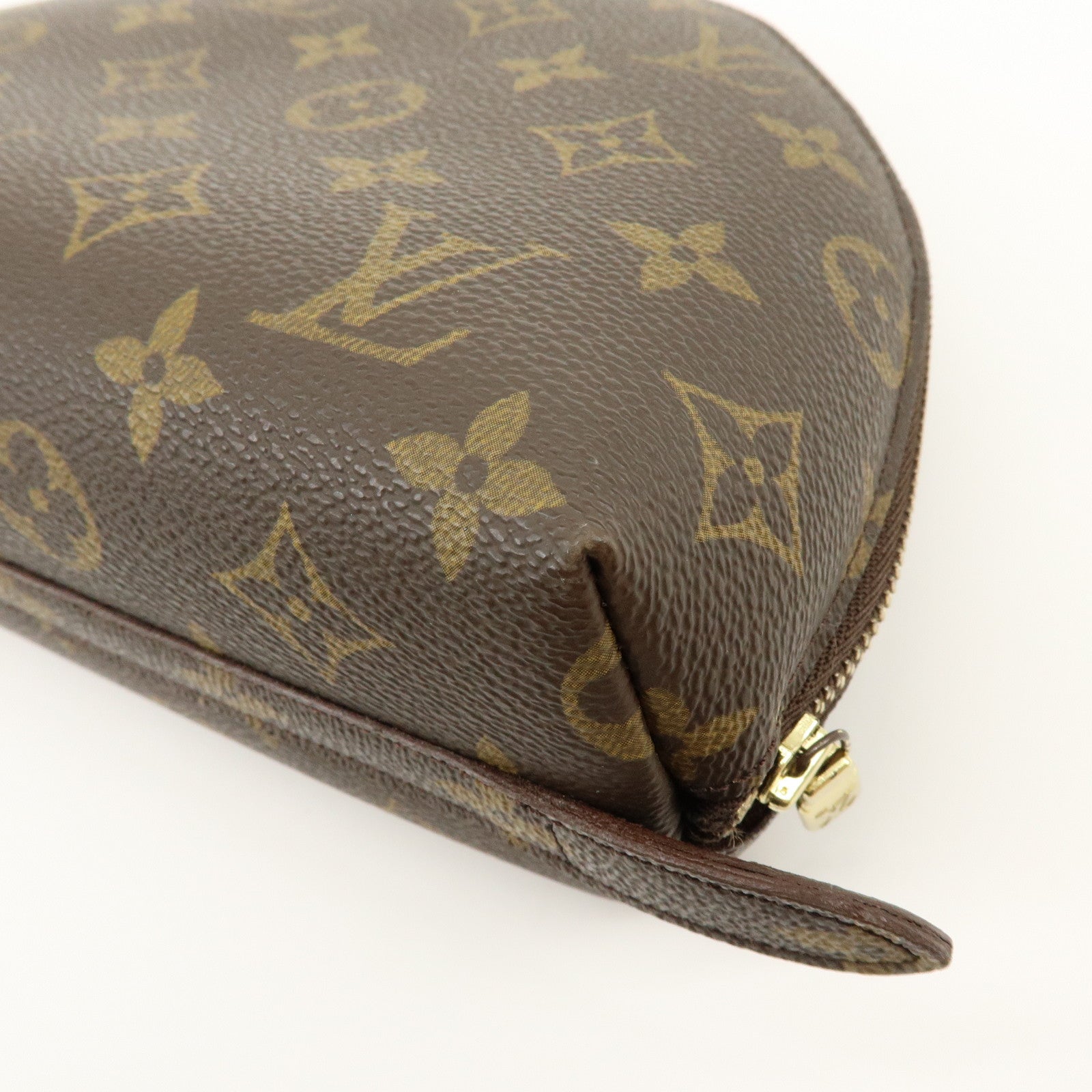 Louis Vuitton Monogram Trousse Demi Ronde Pouch Brown M47520