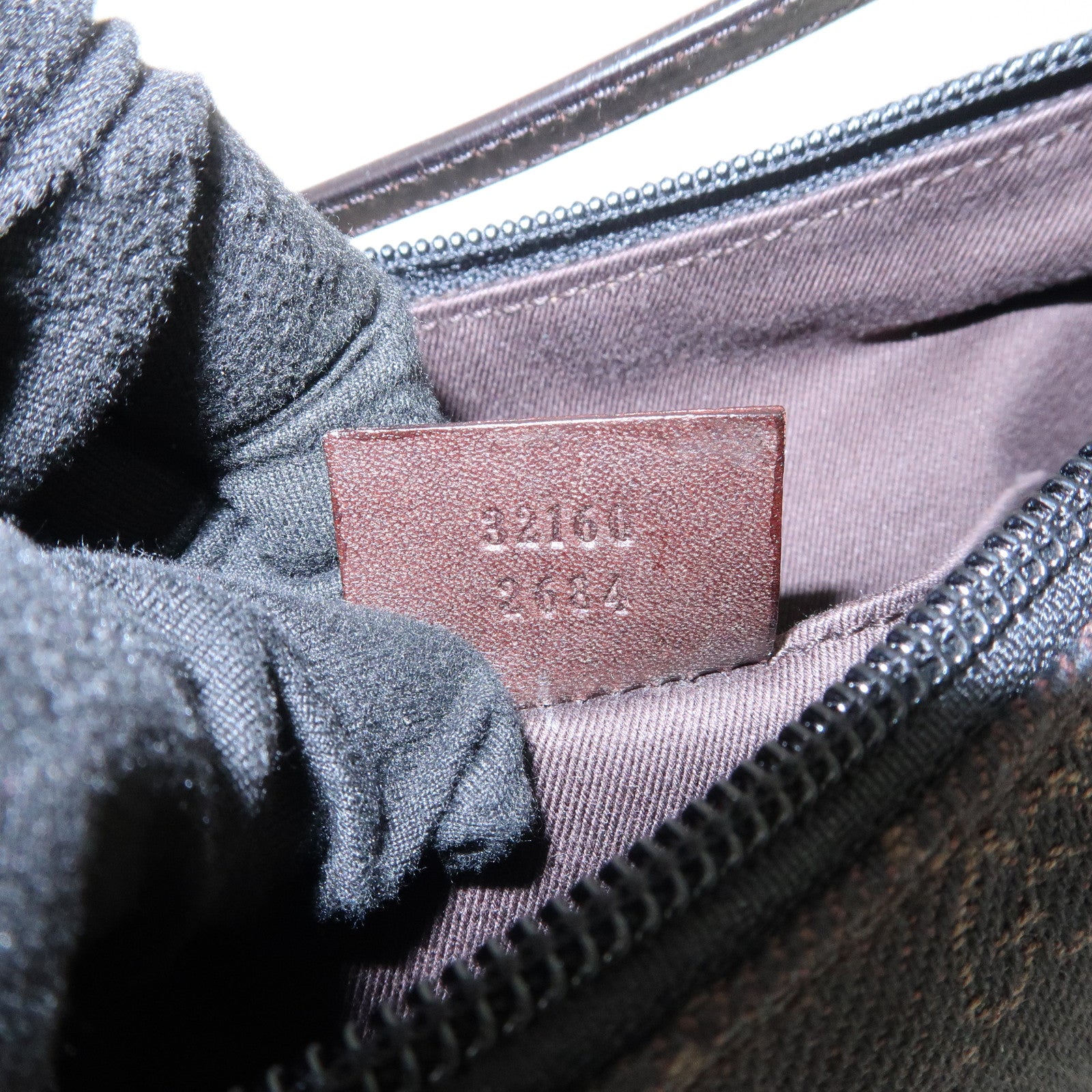 GUCCI GG Canvas Leather Hand Bag Shoulder Bag Black 32160