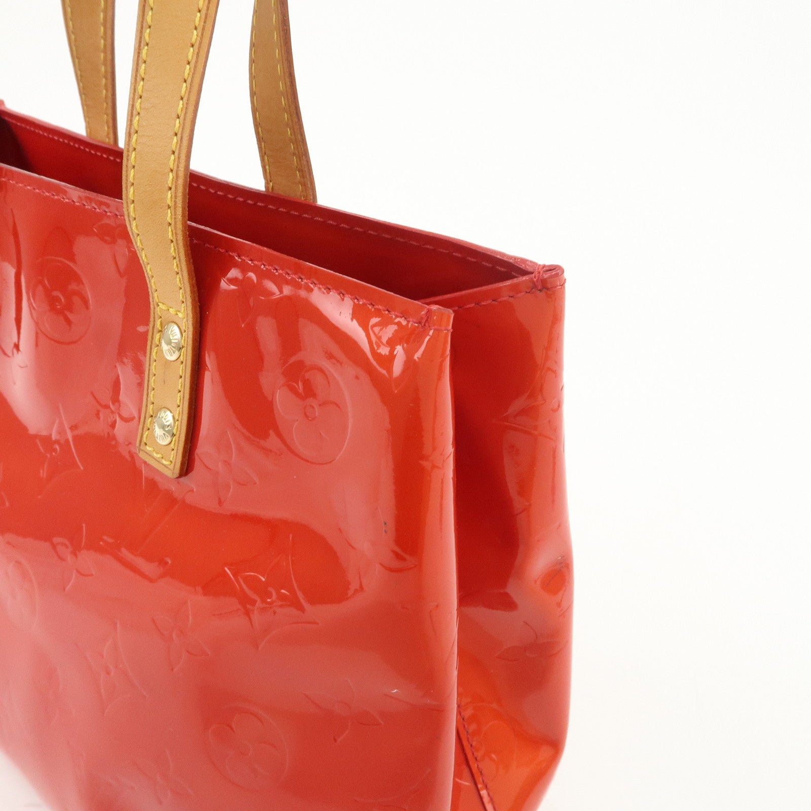 Louis Vuitton Monogram Vernis Lead PM Hand Bag Rouge M91088