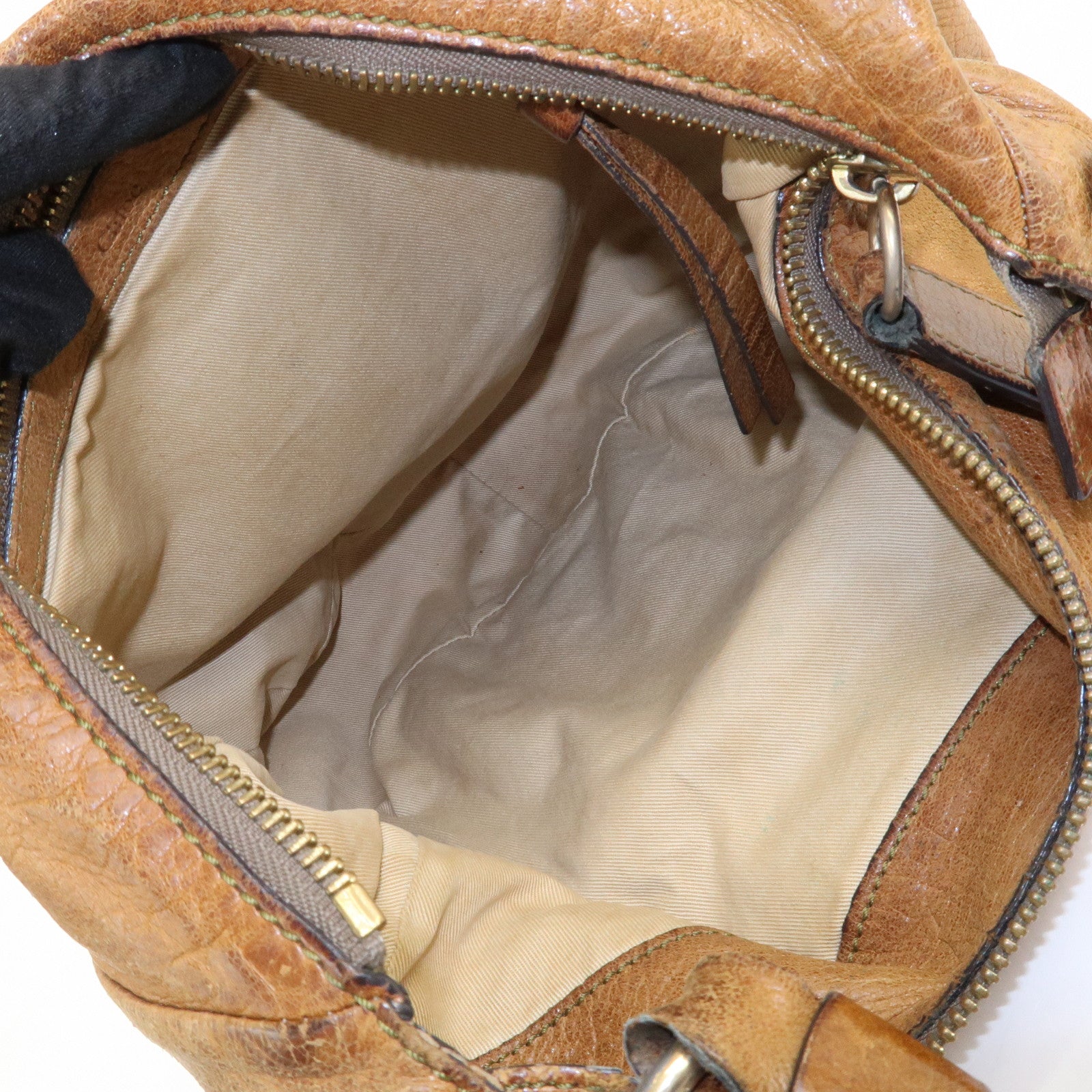 Chloe Leather Heloise Shoulder Bag Hand Bag Brown