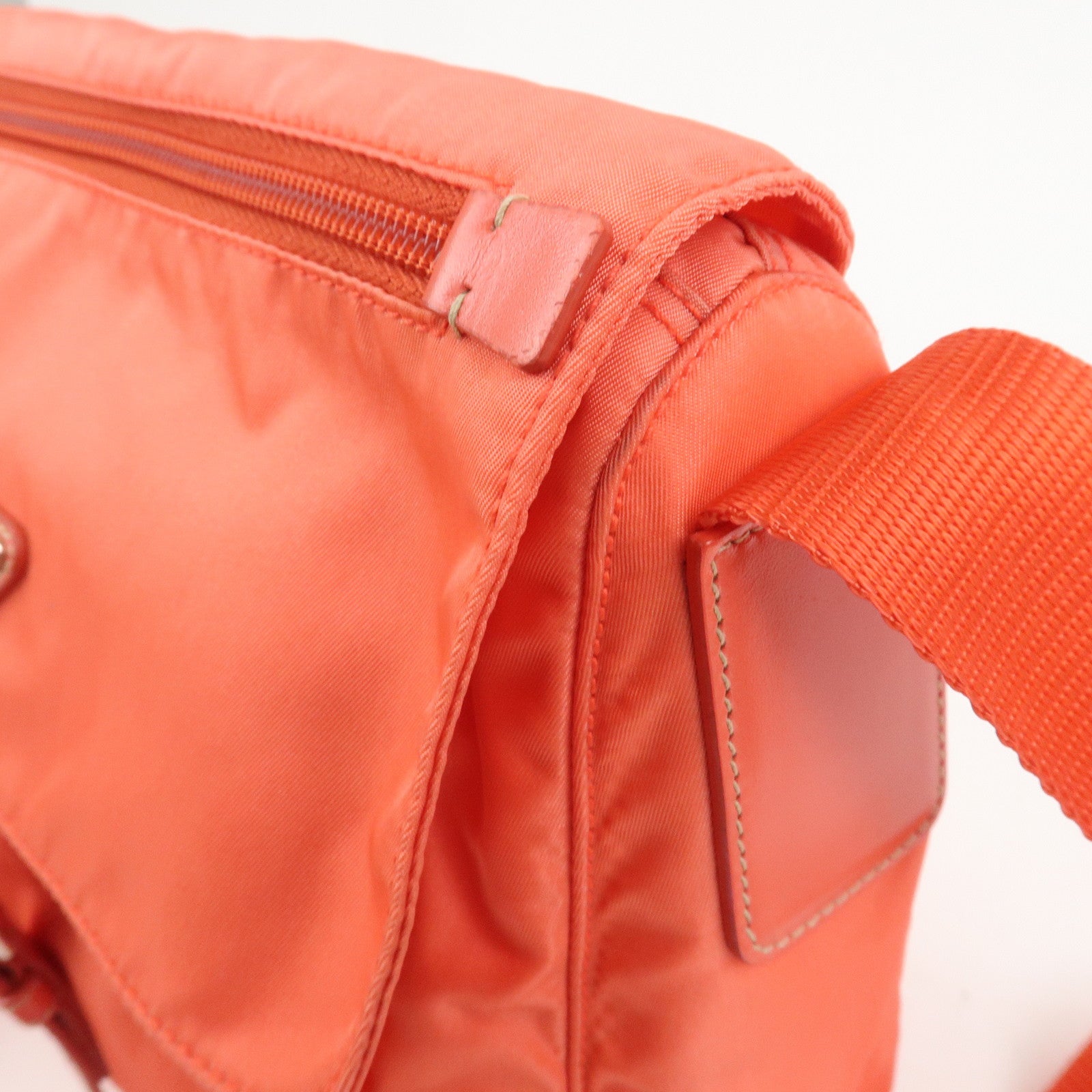 PRADA Triangle Logo Nylon Leather Shoulder Bag Crossbody Bag BT8994