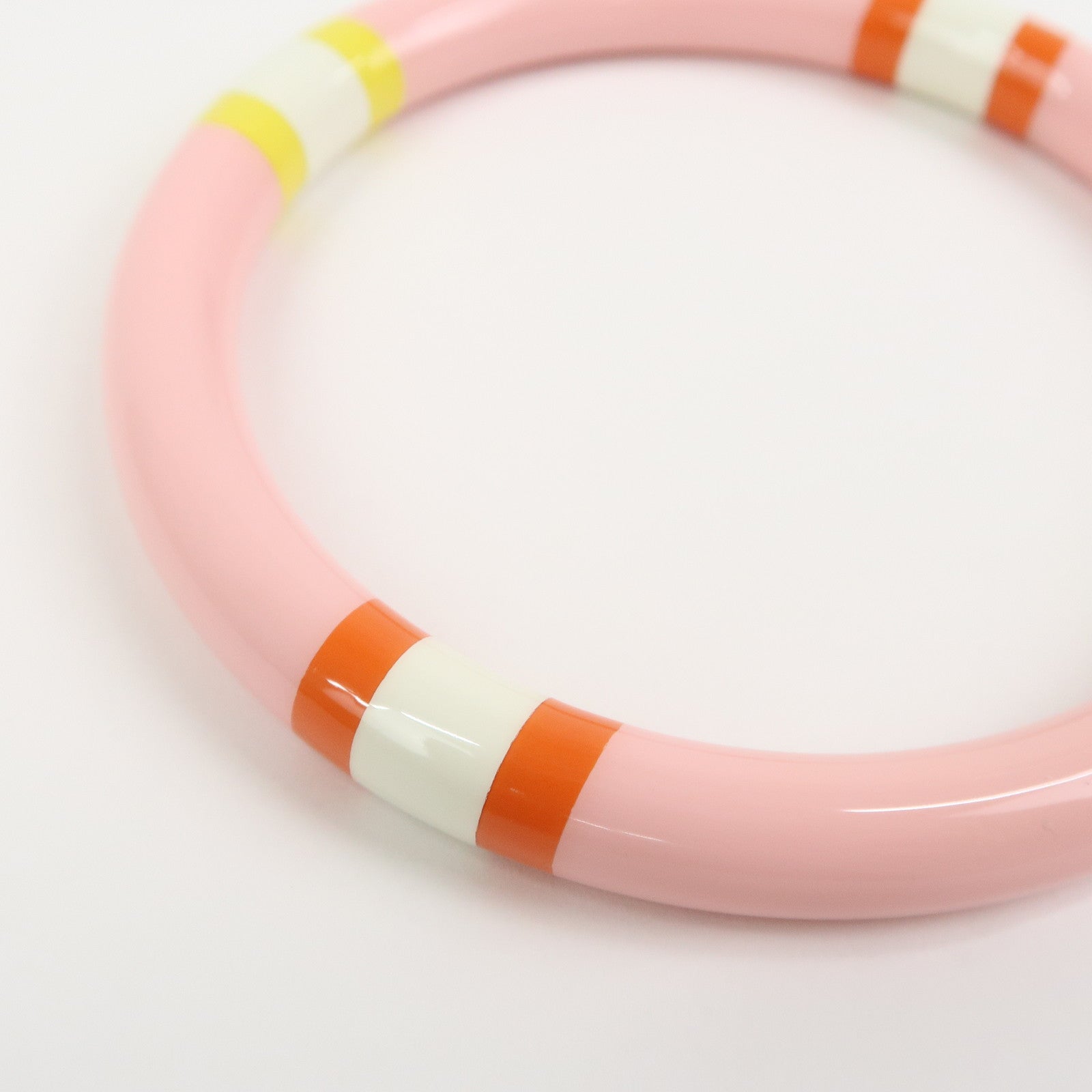 HERMES H Equipe PM Lacquered Wood Bracelet Bangle Pink