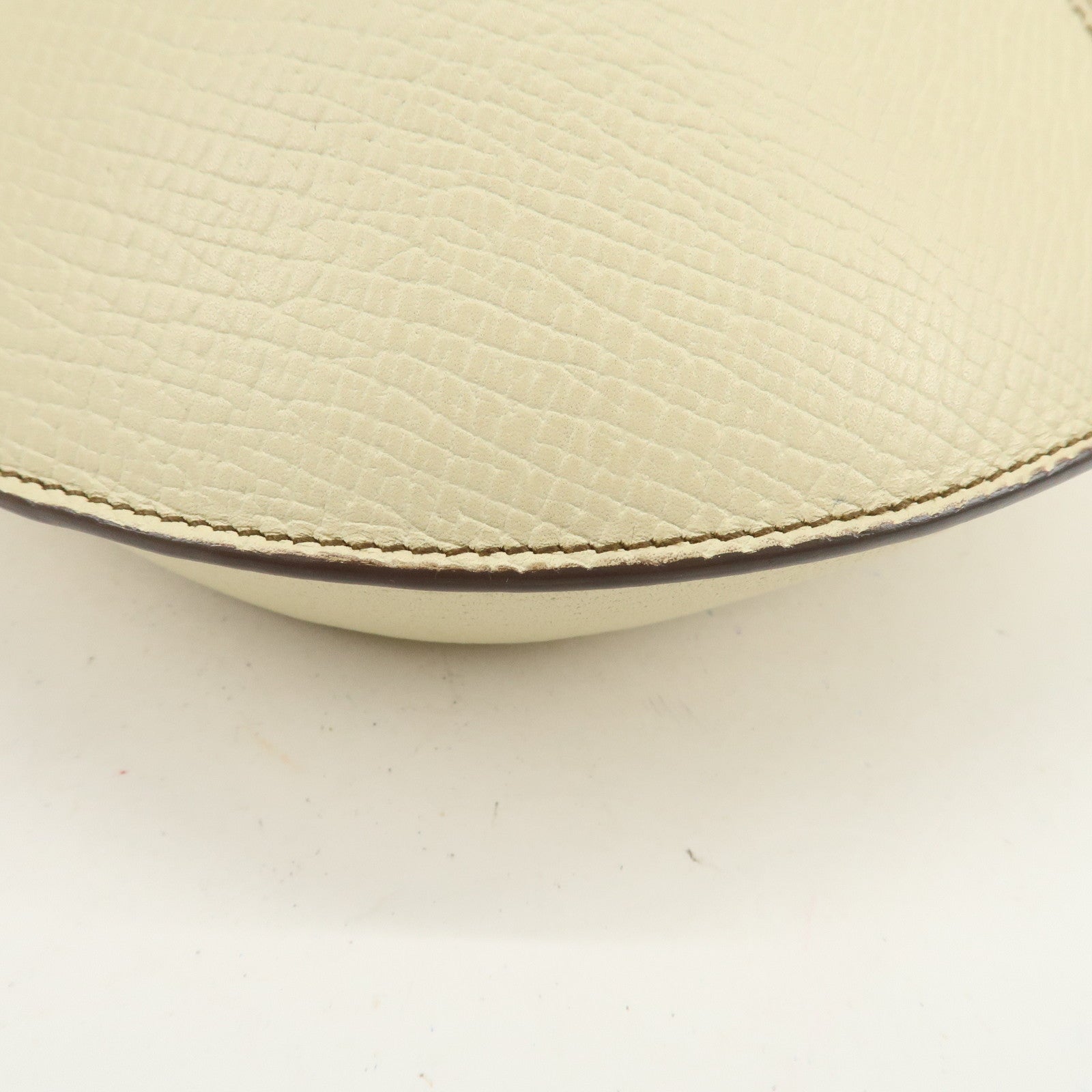 LOEWE Embossed Leather Shoulder Bag Hand Bag Ivory