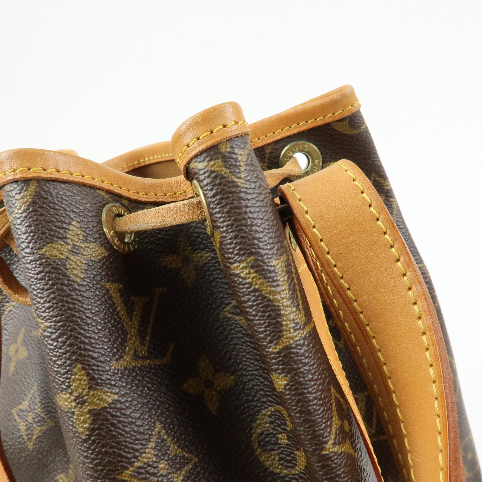 Louis Vuitton Monogram Canvas Leather Noe Shoulder Bag Brown M42224