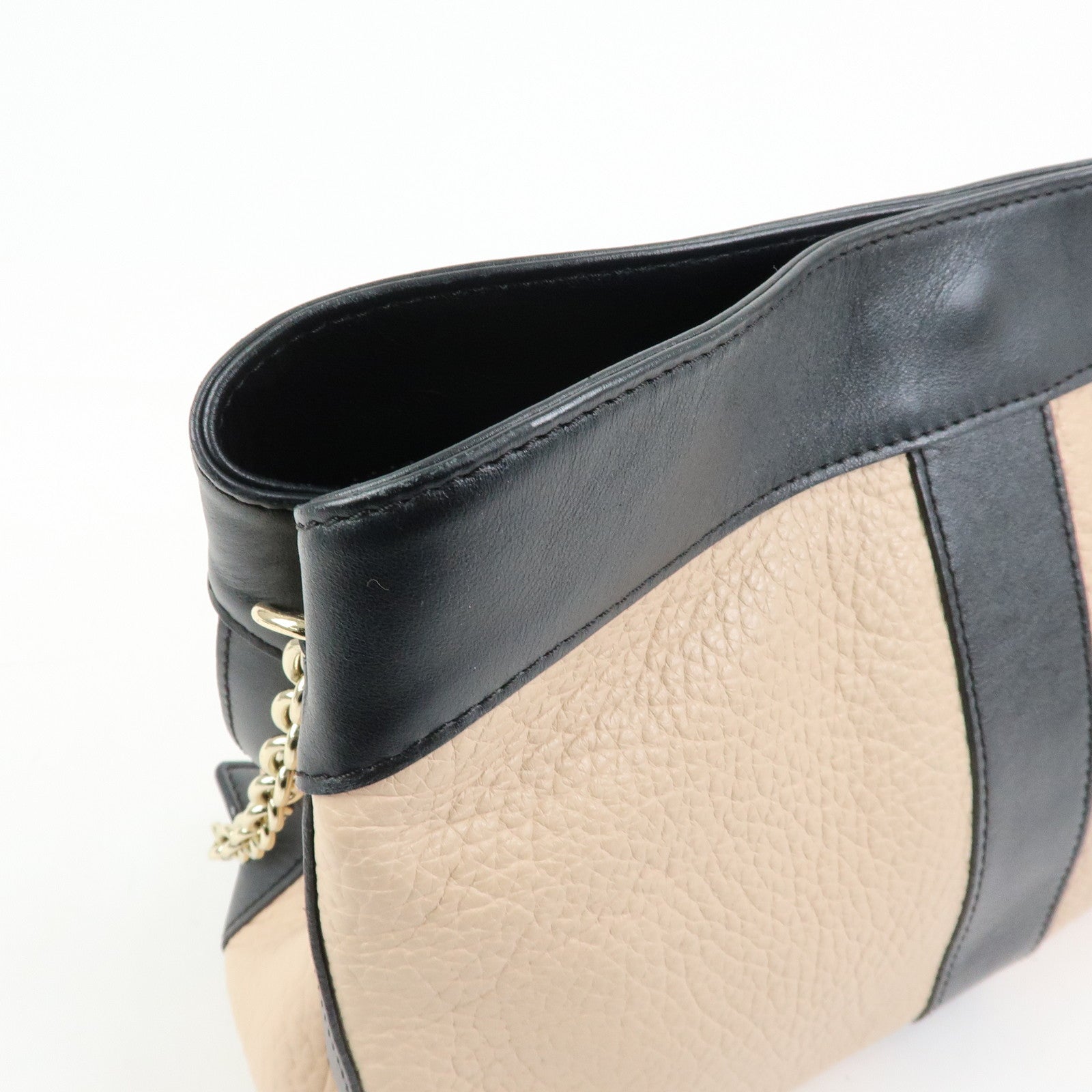 Chloe See By Chloe Leather 2Way Bag Shoulder Bag PInk Beige Black