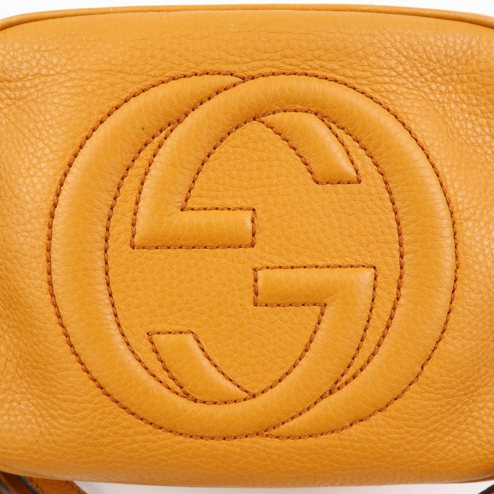 GUCCI SOHO Leather Shoulder Bag Crossbody Bag Orange 308864