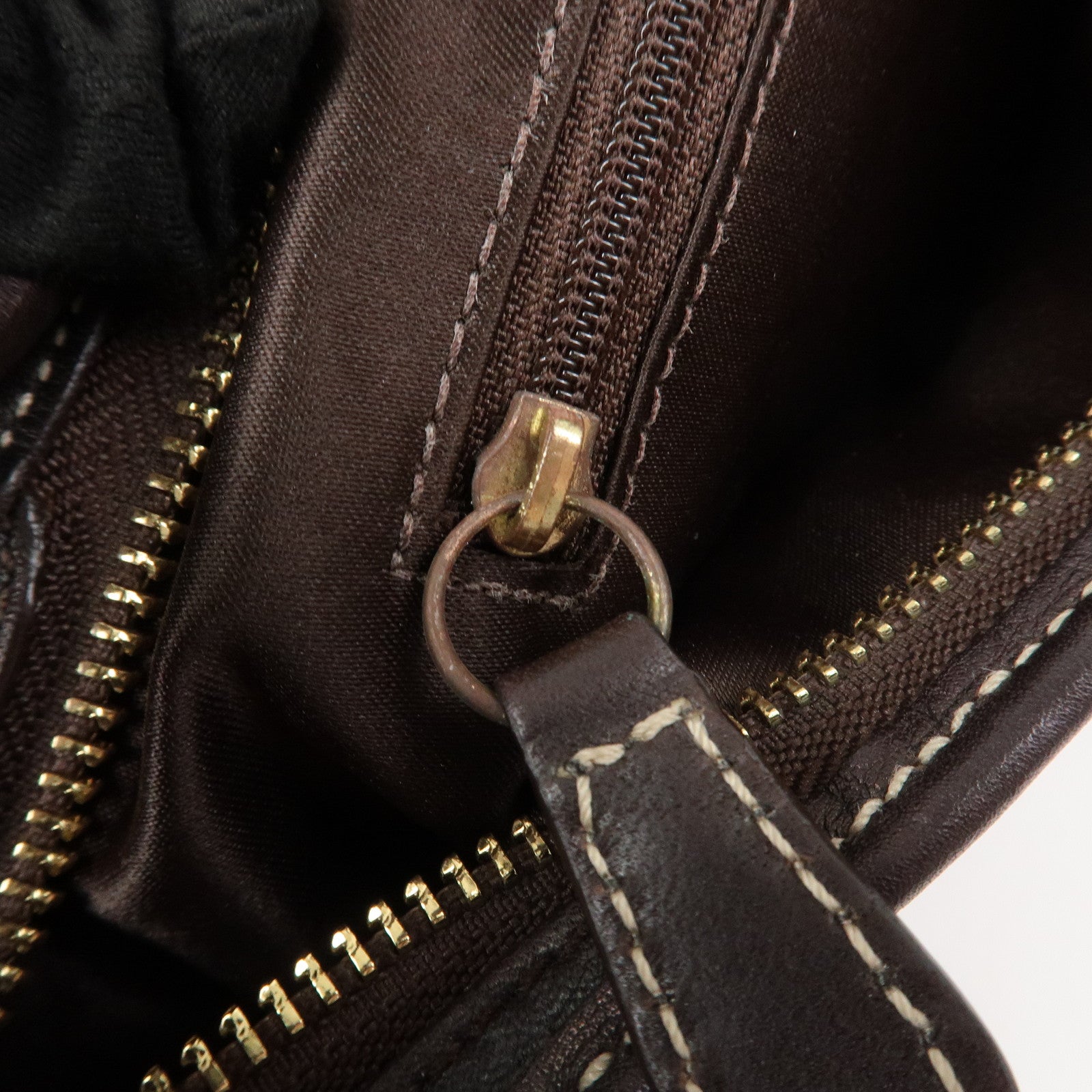 COACH Set Of 2 Canvas Leather Shoulder Bag Hand Bag Brown Beige