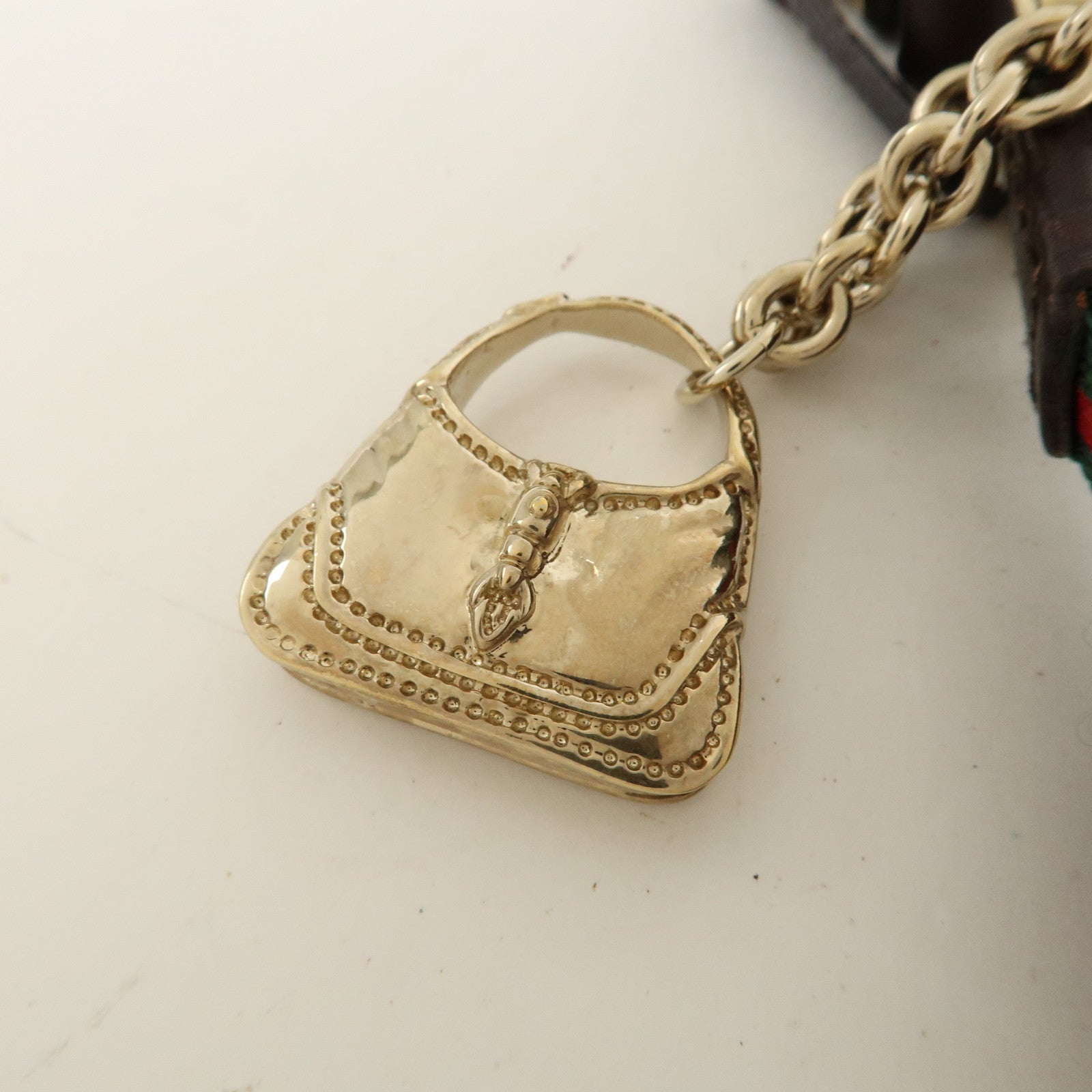 GUCCI Sherry GG Canvas Leather Pouch Hand Bag Beige Brown 152507