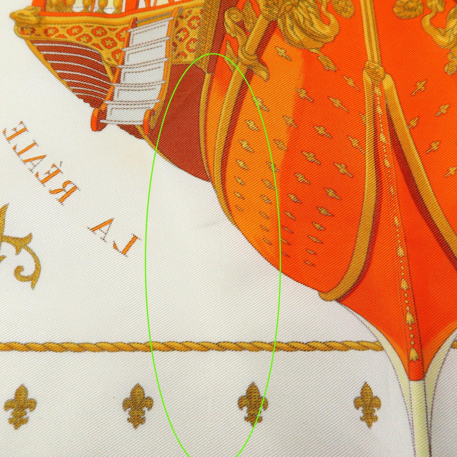 HERMES Carre 45 Silk 100% Scarf VUE DU CAROSSE LA GALERE LA REALE