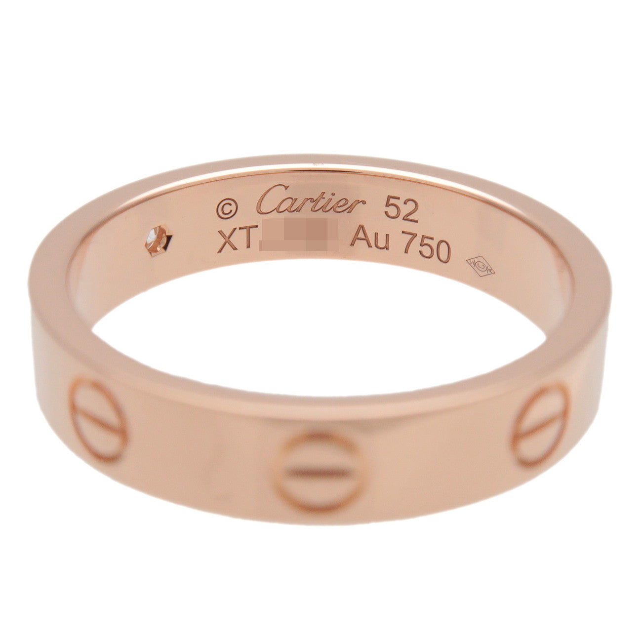 Cartier Mini Love Ring 1P Diamond #52 K18 750PG Rose Gold US6-6.5