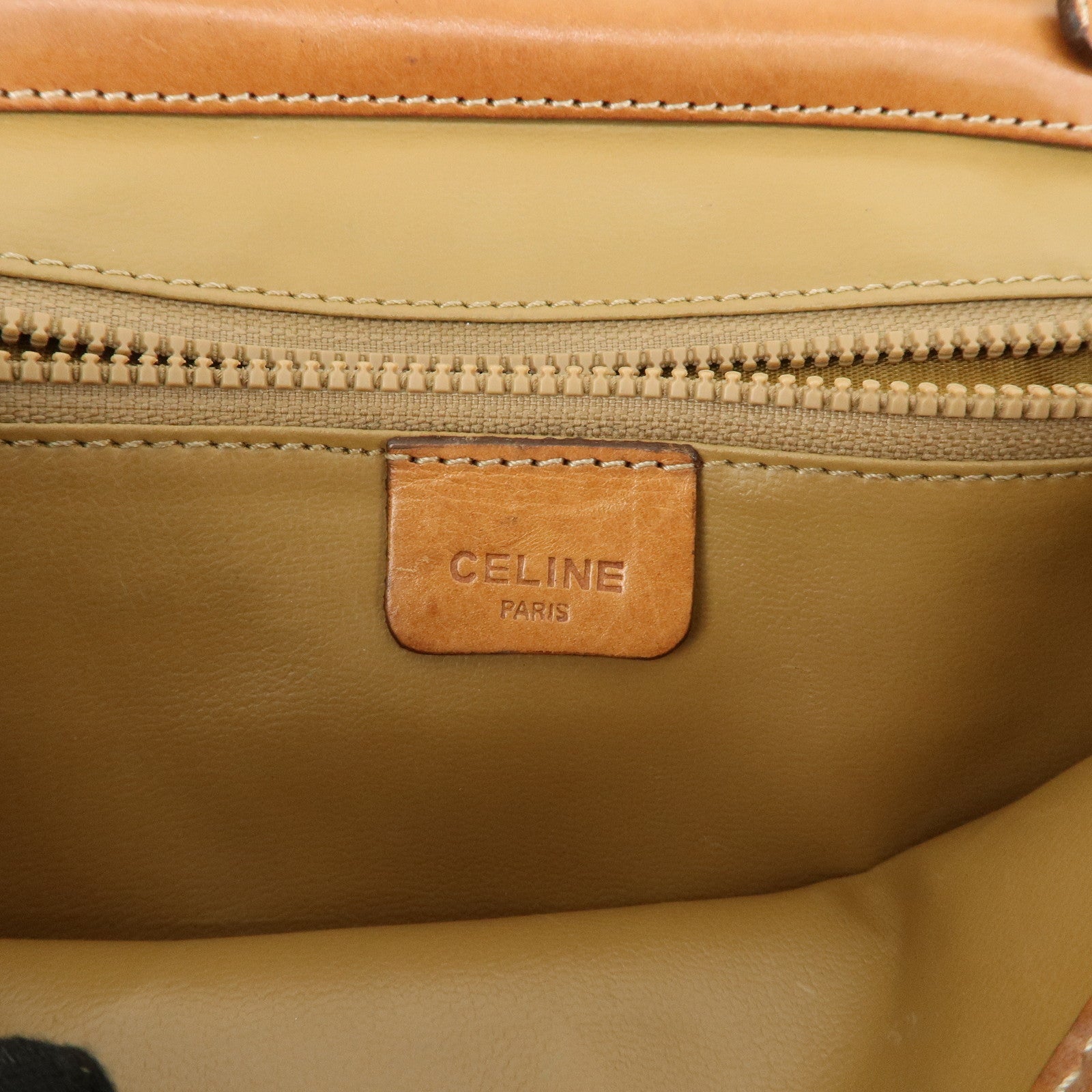 CELINE C Macadam 2Way Bag Shoulder Bag Clutch Bag Beige Brown
