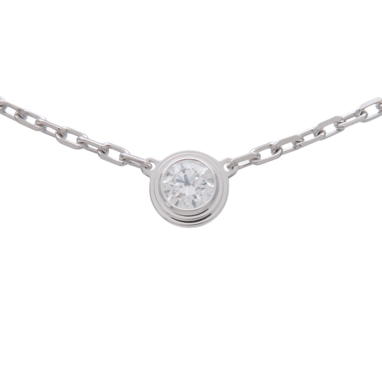 Cartier D'amour 1P Diamond Necklace SM K18 750WG White Gold