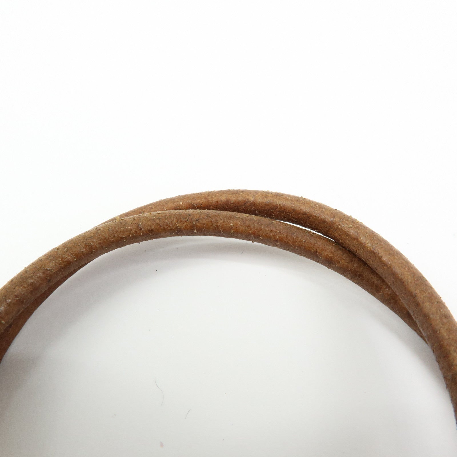 HERMES Jumbo Choker Leather Metal Bracelet Gold Brown