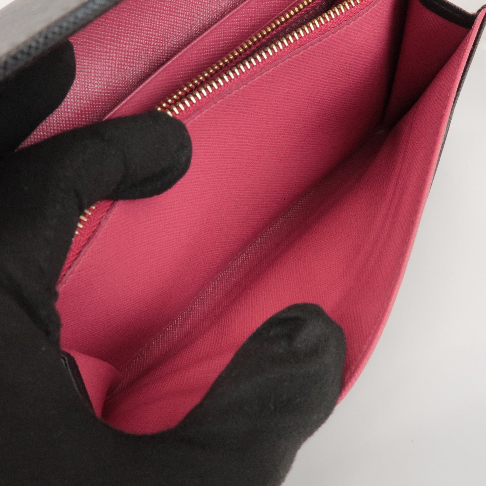 PRADA Logo Saffiano Leather Flap Bi-Fold Long Wallet Black