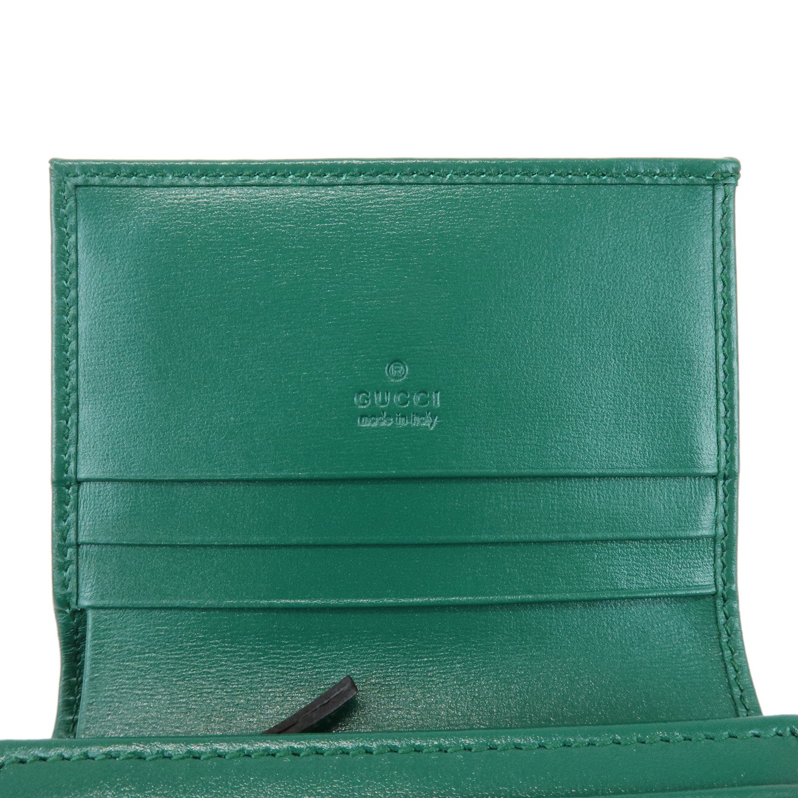 GUCCI Jackie 1961 Leather Bi-Fold Compact Wallet Green 645536