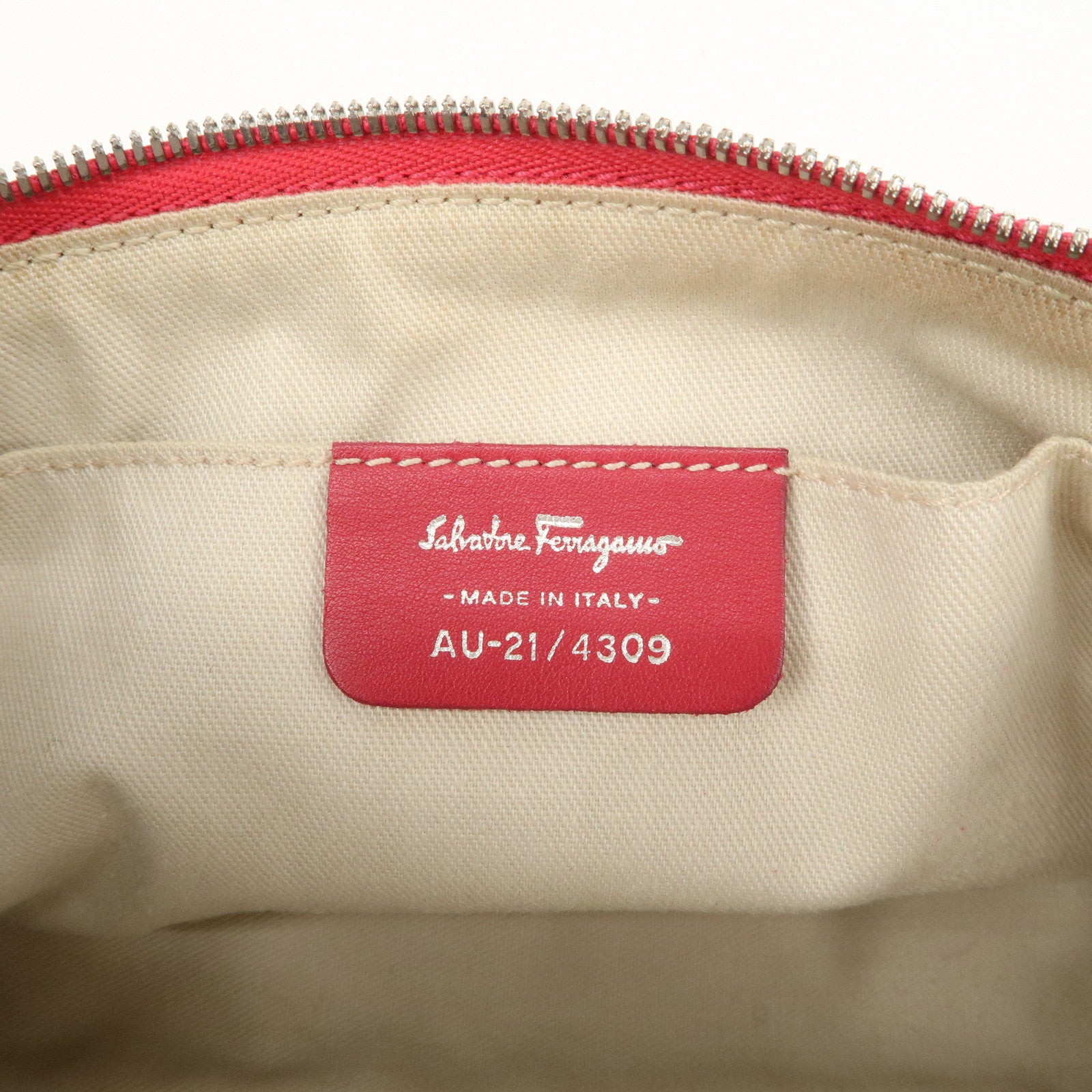 Ferragamo Logo Canvas Leather Shoulder Bag Hand Bag Pink
