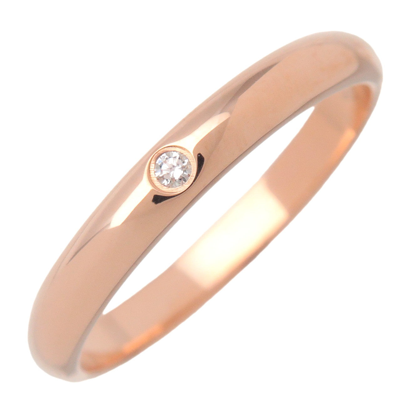 Cartier 1895 Wedding 1P Diamond Ring 2.6MM K18 750PG US5 EU49