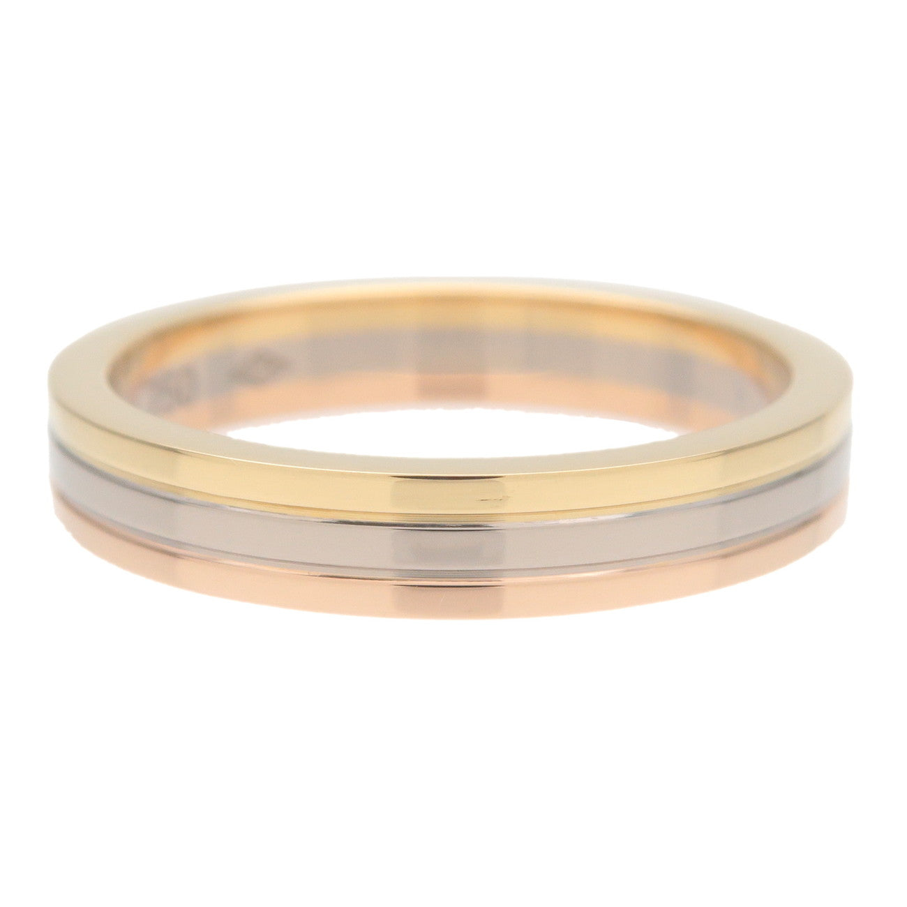 Cartier Vandome Three Color Ring K18 750YG/WG/PG #53 US6.5