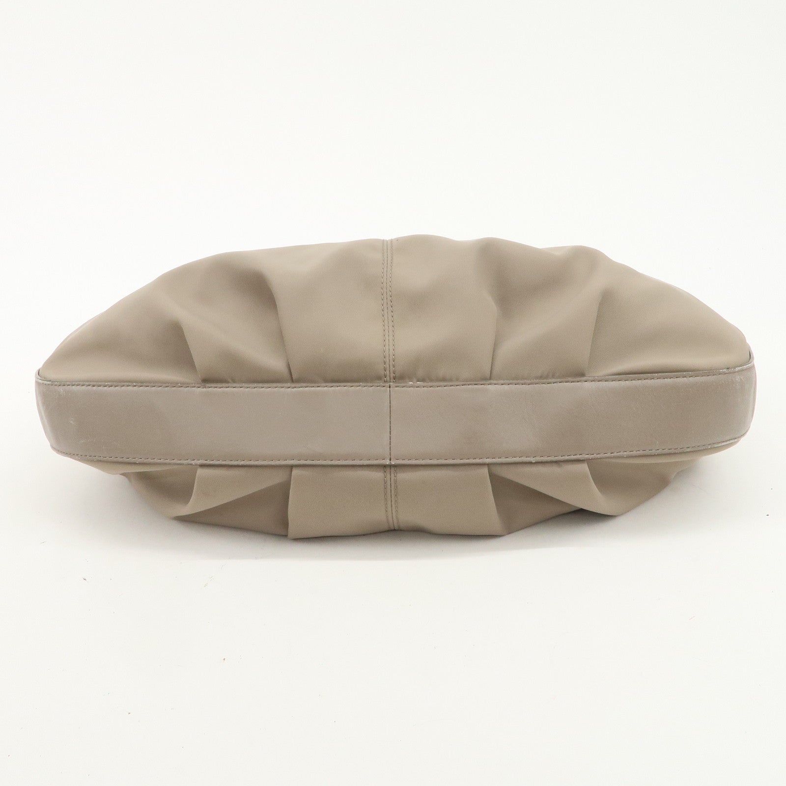 Ferragamo Vara Ribbon Nylon Leather Shoulder Bag Hand Bag Gray