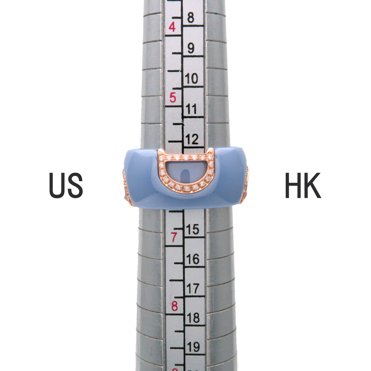 DAMIANI D.Icon Ceramic Diamond K18 750PG Ring Blue Rose Gold US6.5