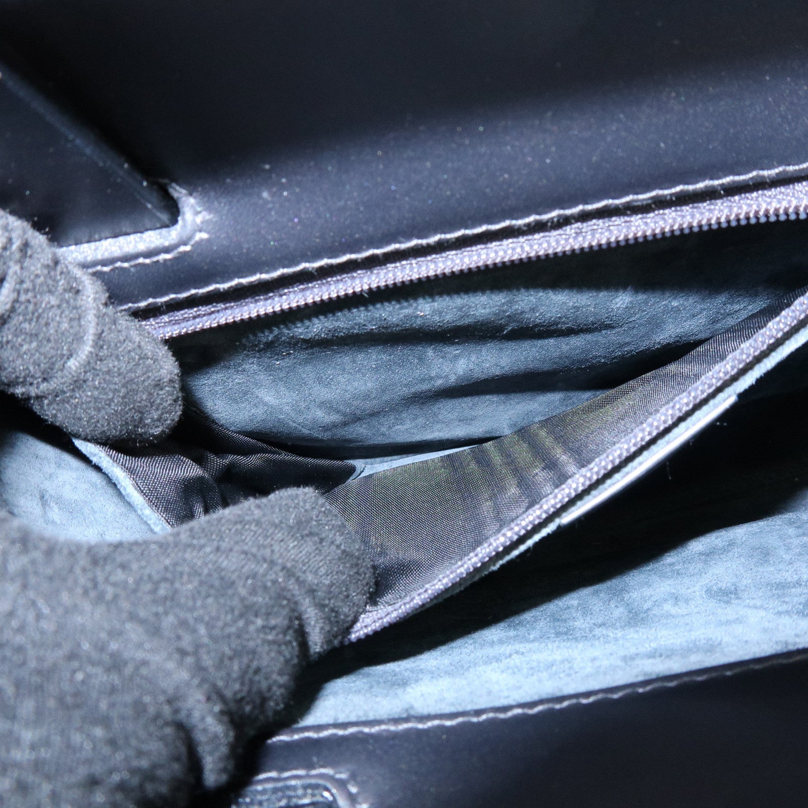 GUCCI Leather 2Way Bag Hand Shoulder Bag Silver Gray 001・1434・1855