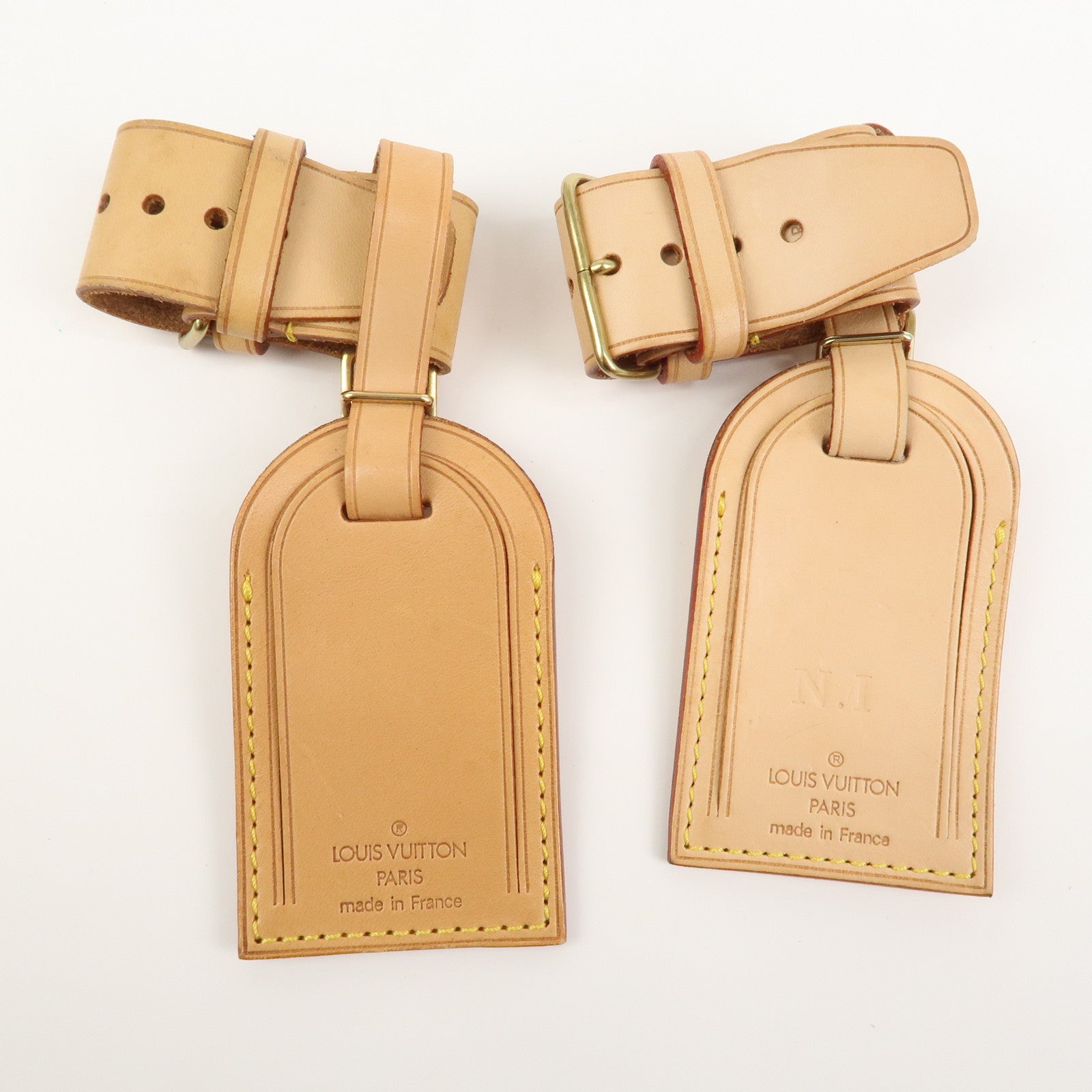Louis Vuitton Set of 10 Leather Name Tag & Poignet Natural
