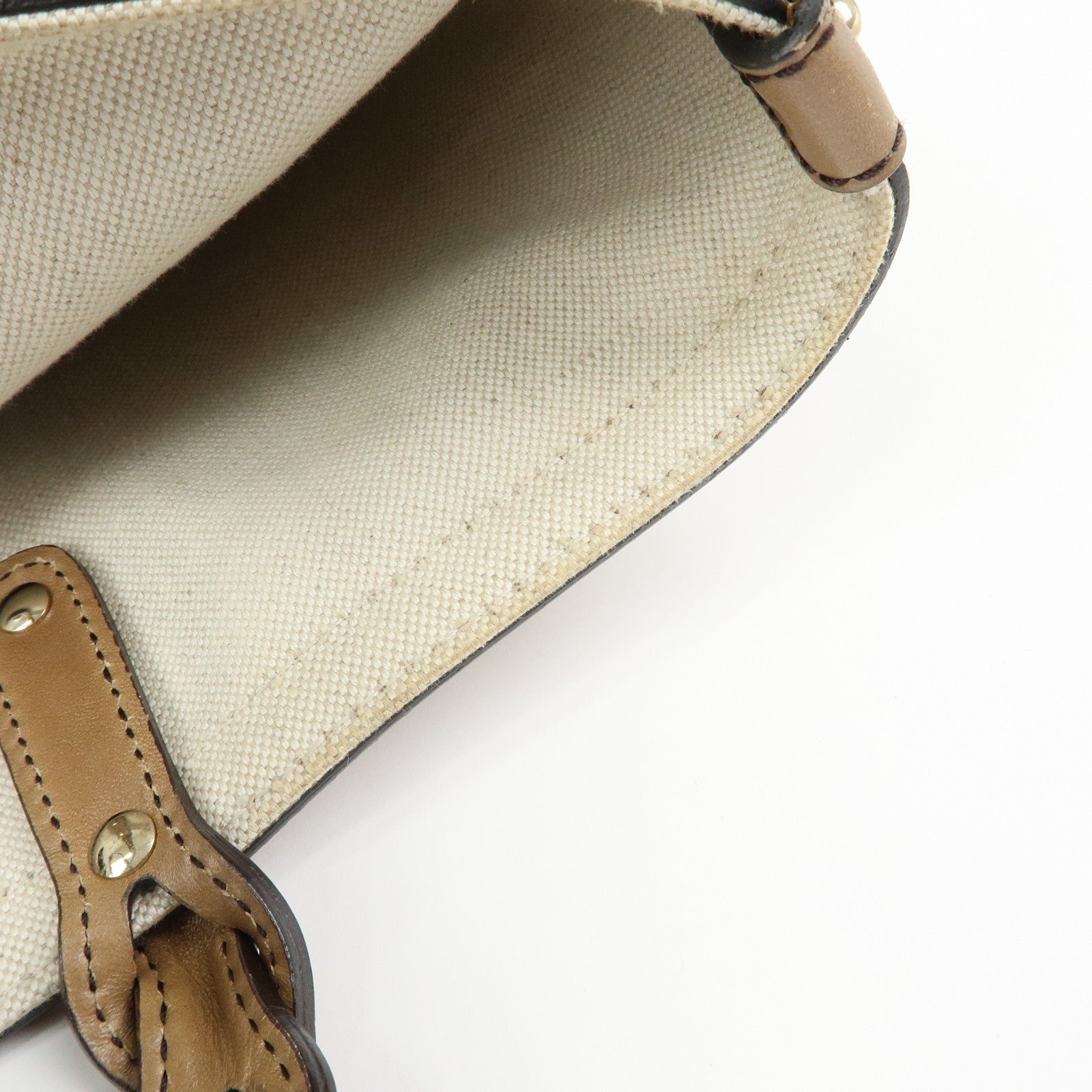 GUCCI GG Canvas Leather Tote Bag Shoulder Bag Beige 247209