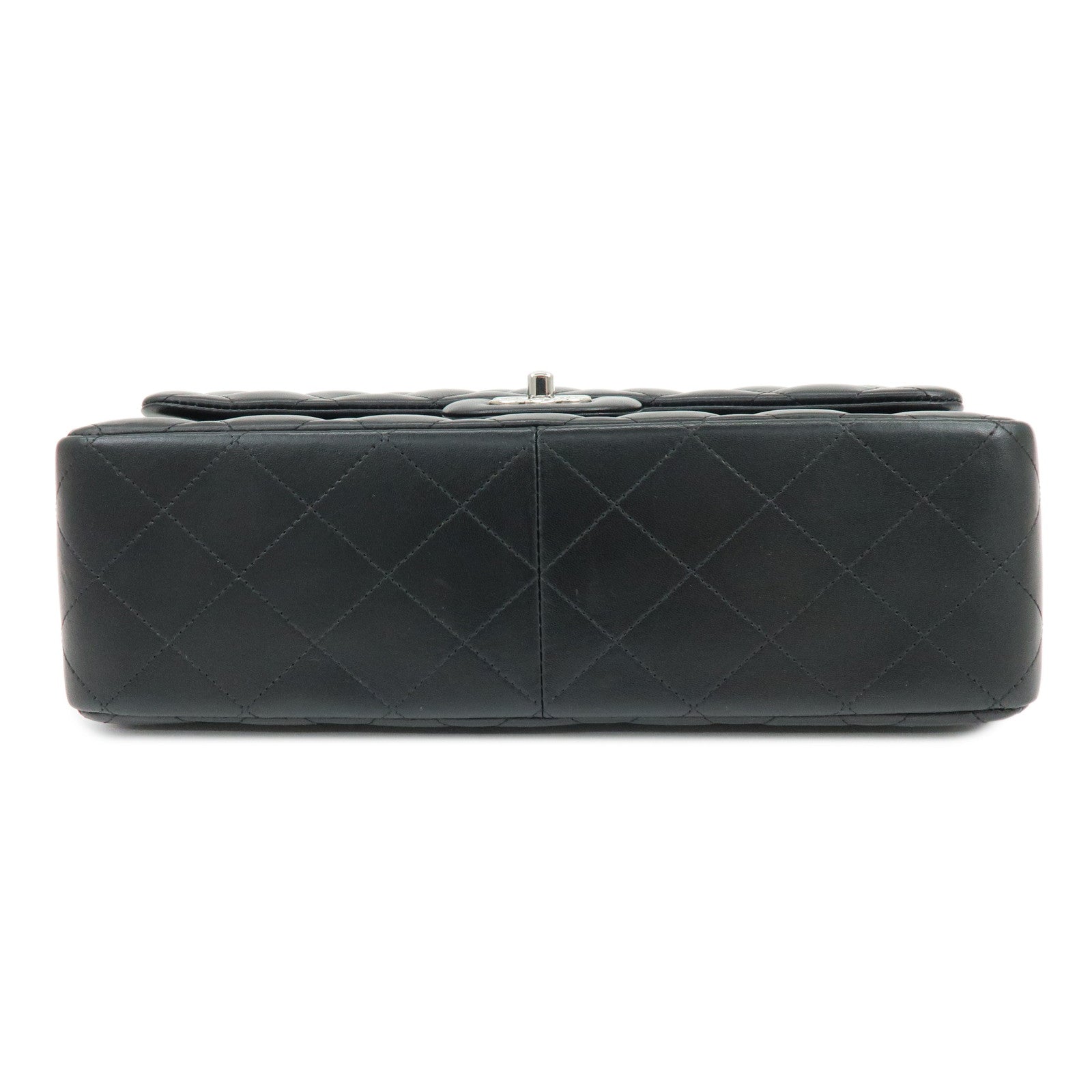 CHANEL Matelasse30 Lamb Skin W Flap Chain Shoulder Bag Black A58600