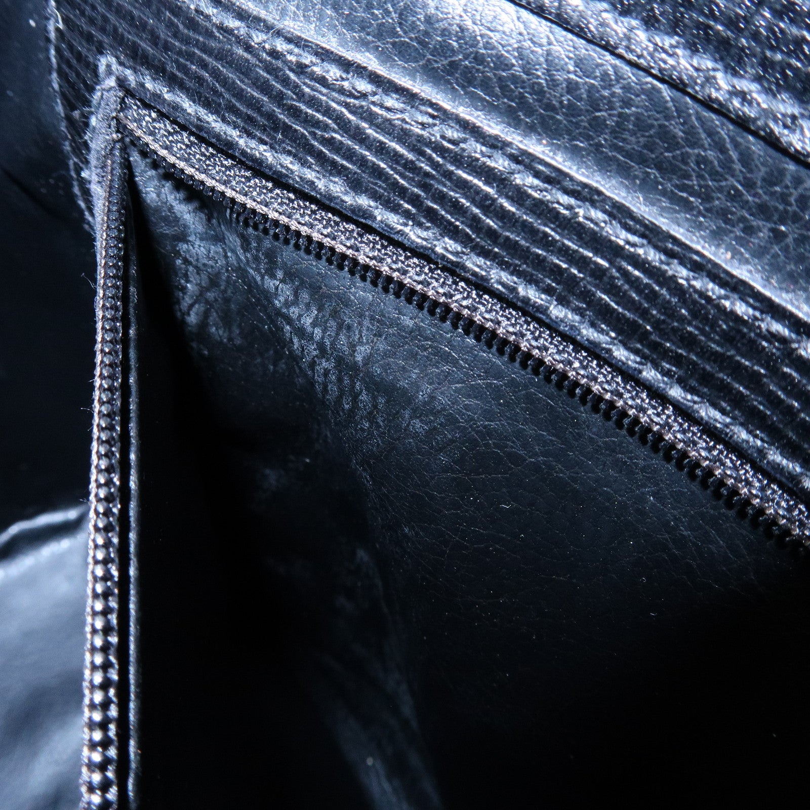 FENDI Top Handle Leather Suede Hand Bag Black 12897